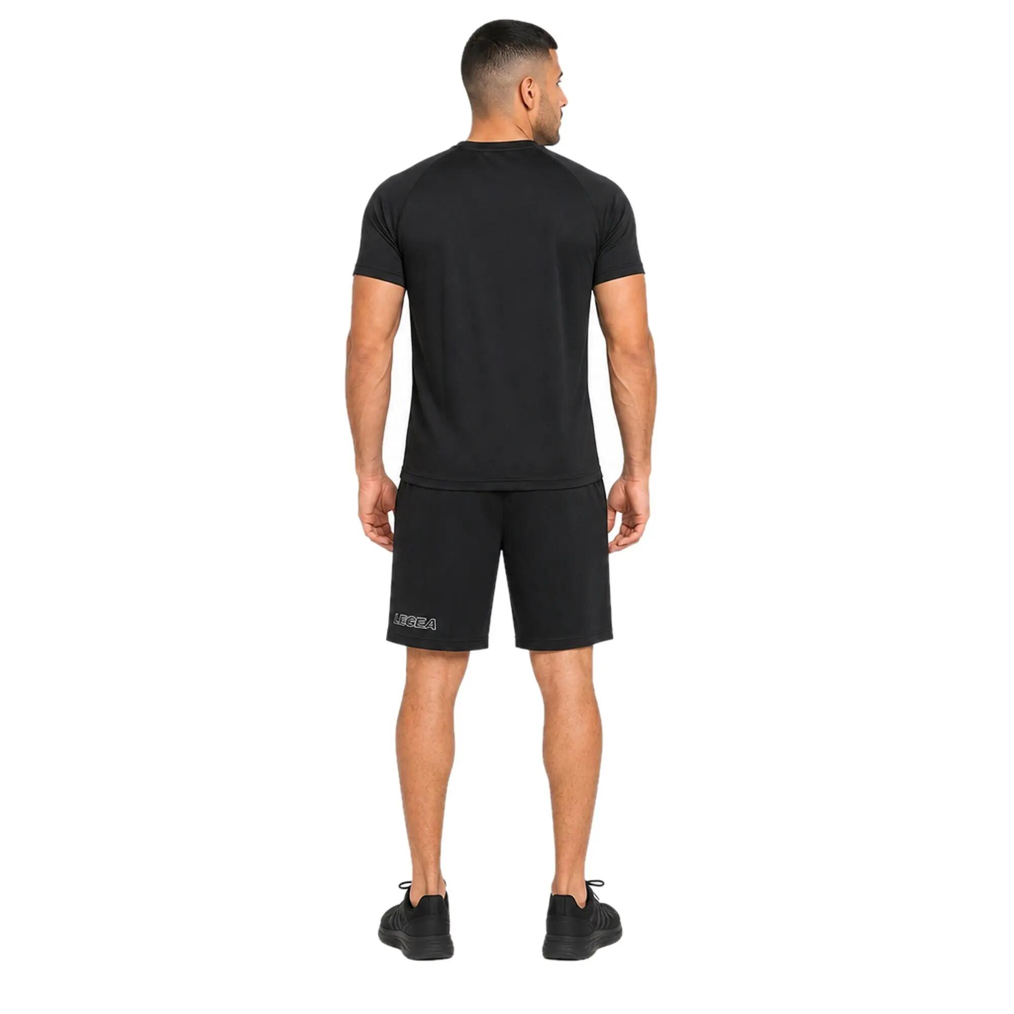 Men's Running Bermuda Shorts with Pockets and Elastic Waist Black 2/3