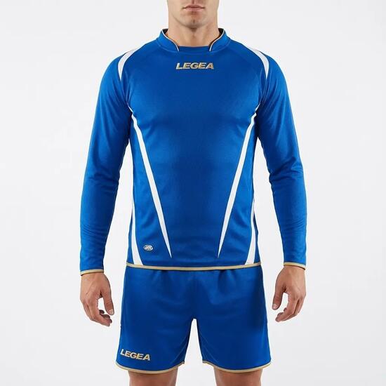 Homme Football Maillot Manches Longues Polyester Bleu-Blanc Modèle