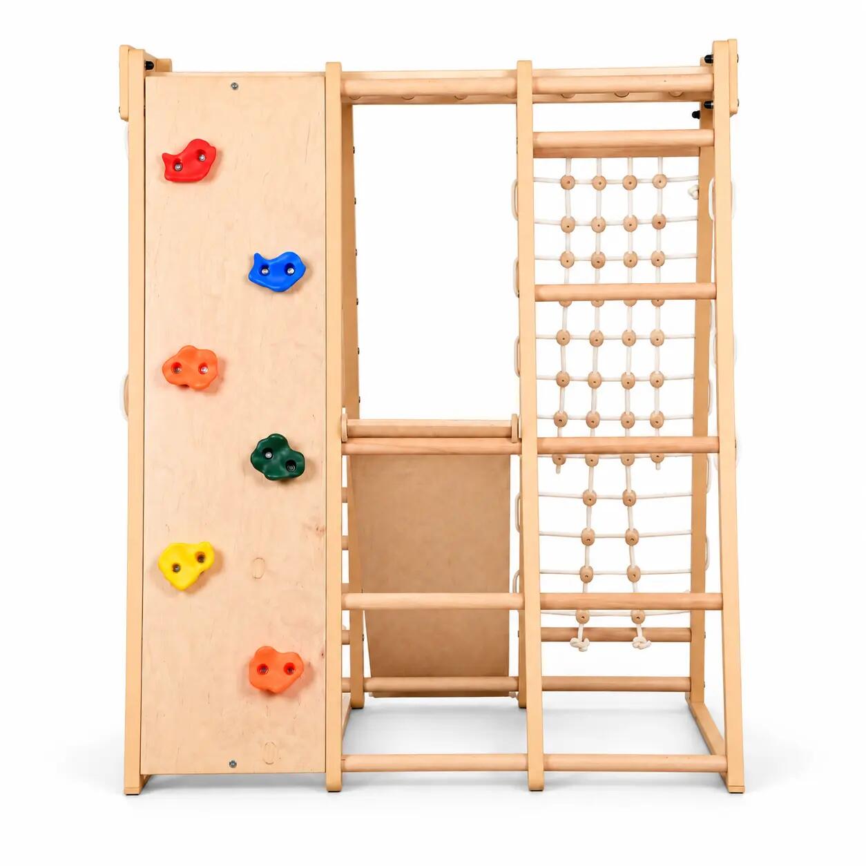 Estrutura de escalada 146 cm, argolas, escada de corda – Classic 3 natural 4/7