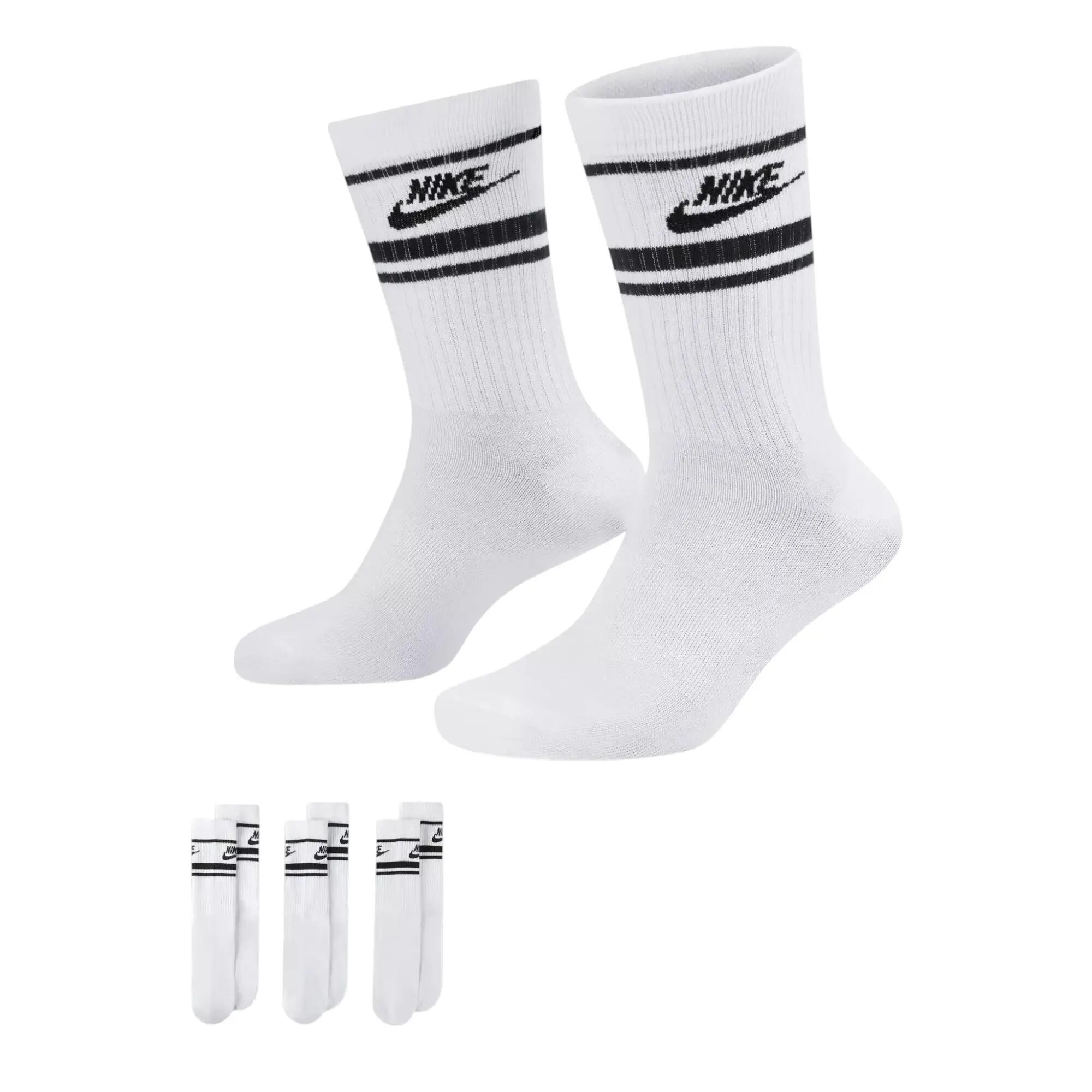 SOKKEN Nike Everyday Essential Crew 3pk, Wit, Uniseks 5/7