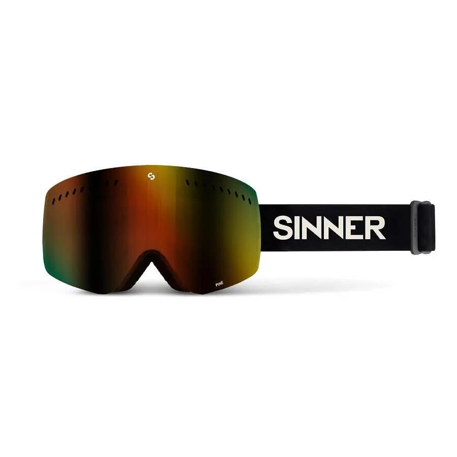 Sinner Pine Masque de ski - Noir mat - Écran miroir rouge 2/2