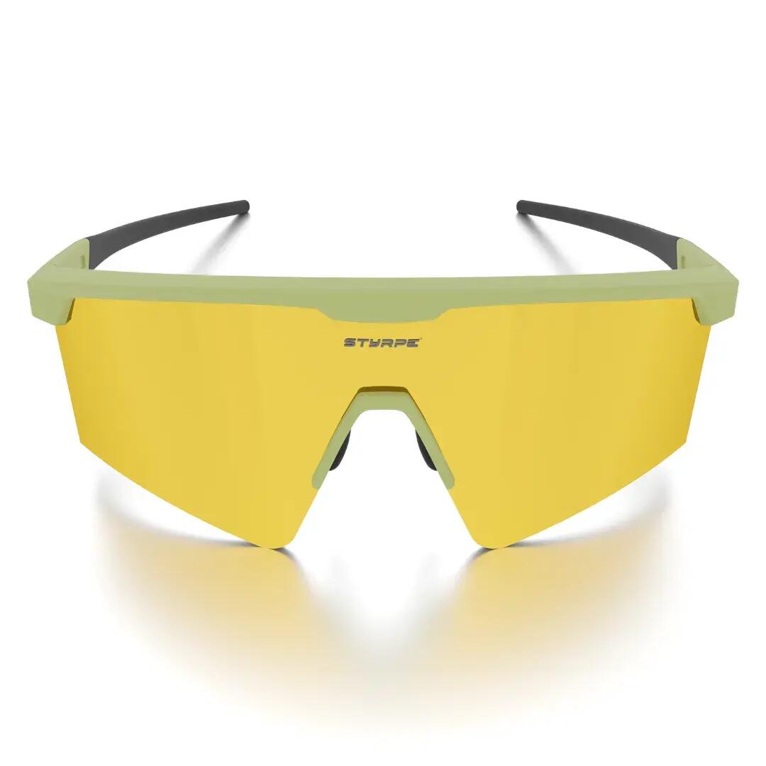 Gafas ciclismo y running espejadas Styrpe UMO lente dorada montura verde neón 7/7