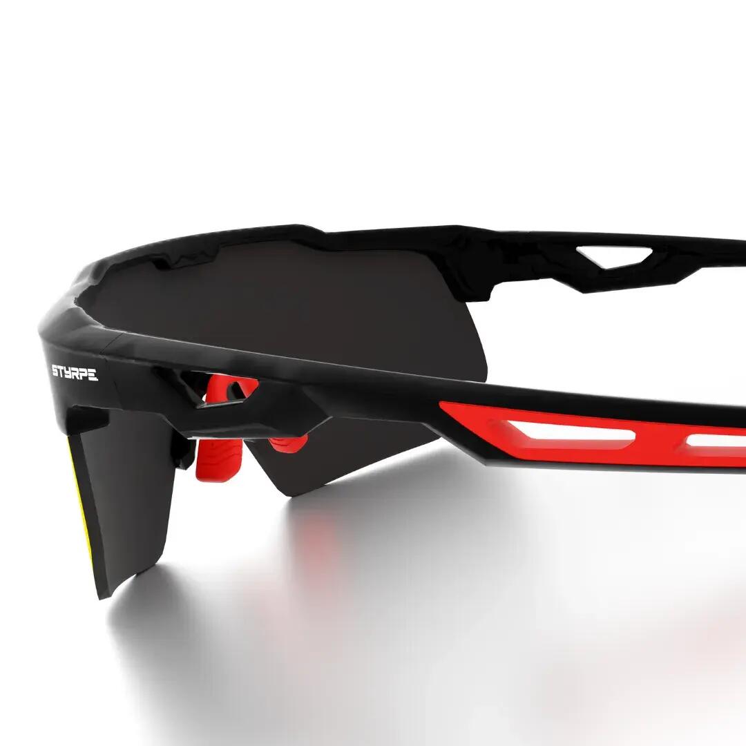 Gafas de sol ciclismo y running polarizadas Styrpe 12 lente azul montura negra 6/7