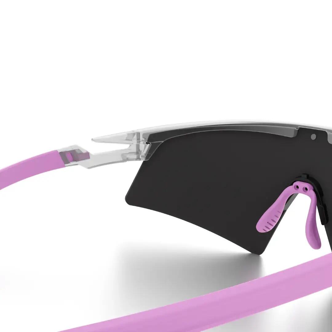 Gafas ciclismo y running espejadas Styrpe Revex lente roja montura rosa cristal 5/7