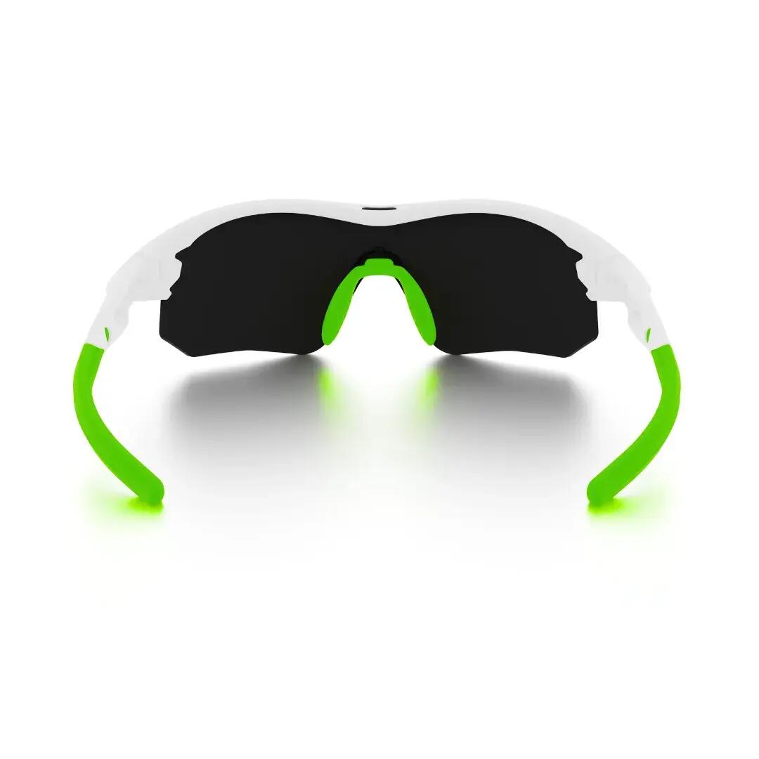 Gafas de sol ciclismo y running espejadas Styrpe 07 lente verde montura blanca 5/7