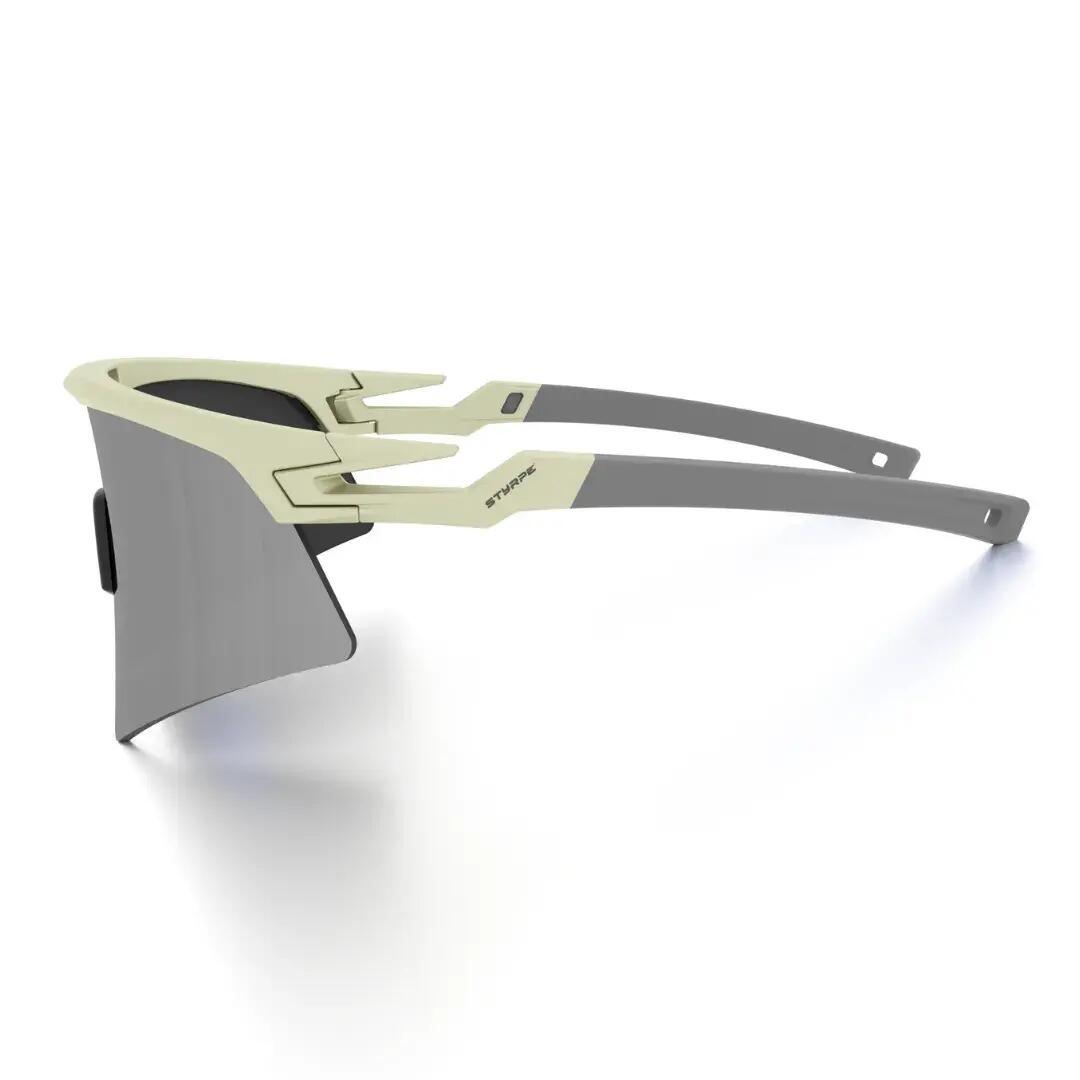 Gafas ciclismo y running espejadas Styrpe Revex lente platino montura beige 2/5