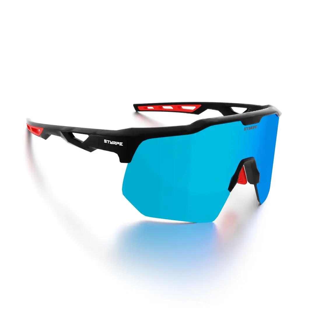 Gafas de sol ciclismo y running polarizadas Styrpe 12 lente azul montura negra 4/7