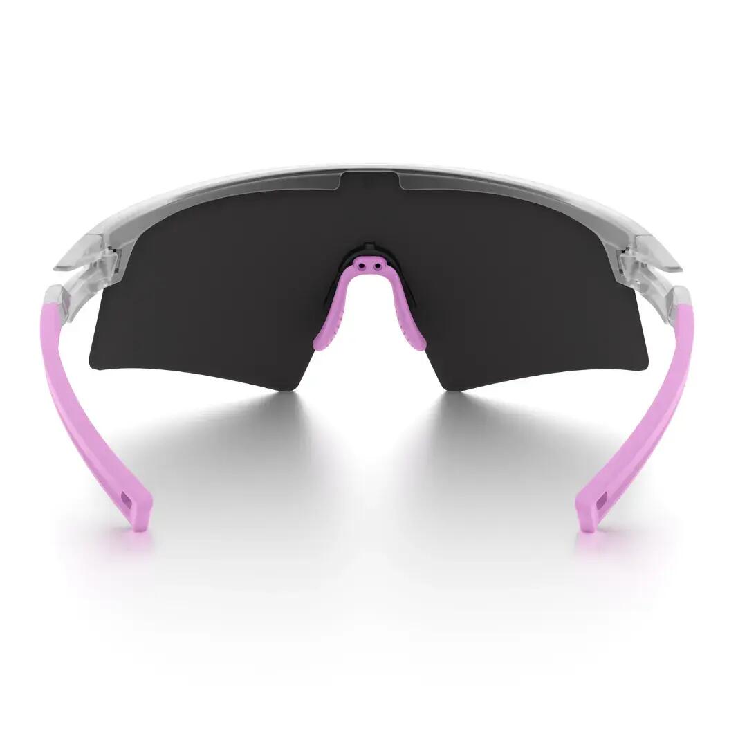 Gafas ciclismo y running espejadas Styrpe Revex lente roja montura rosa cristal 4/7