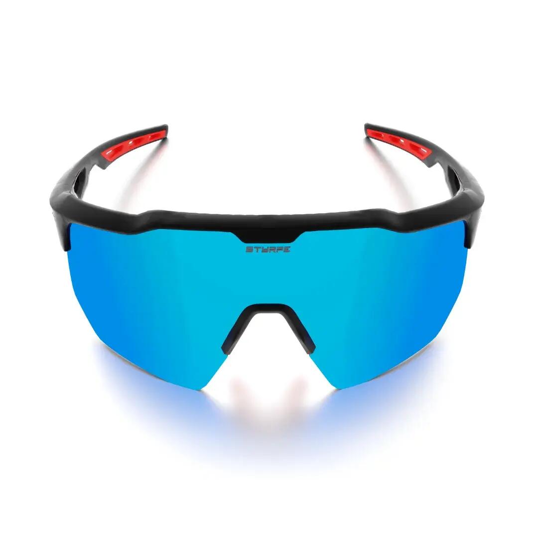 Gafas de sol ciclismo y running polarizadas Styrpe 12 lente azul montura negra 3/7