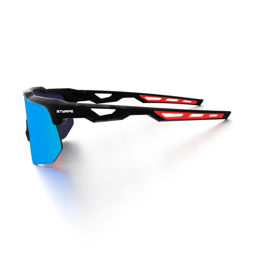 Gafas de sol ciclismo y running polarizadas Styrpe 12 lente azul montura negra 2/7