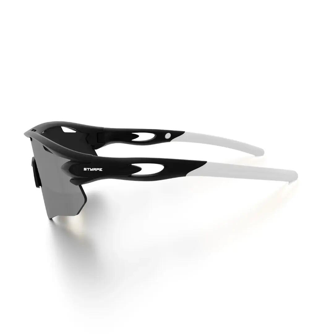 Gafas ciclismo y running espejadas Styrpe 07 XL lente platino montura negra 2/6