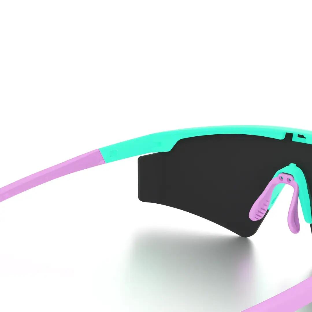 Gafas de sol ciclismo y running espejadas Styrpe UMO lente rosa montura celeste 6/7