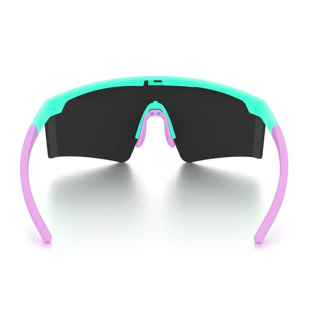 Gafas de sol ciclismo y running espejadas Styrpe UMO lente rosa montura celeste 5/7