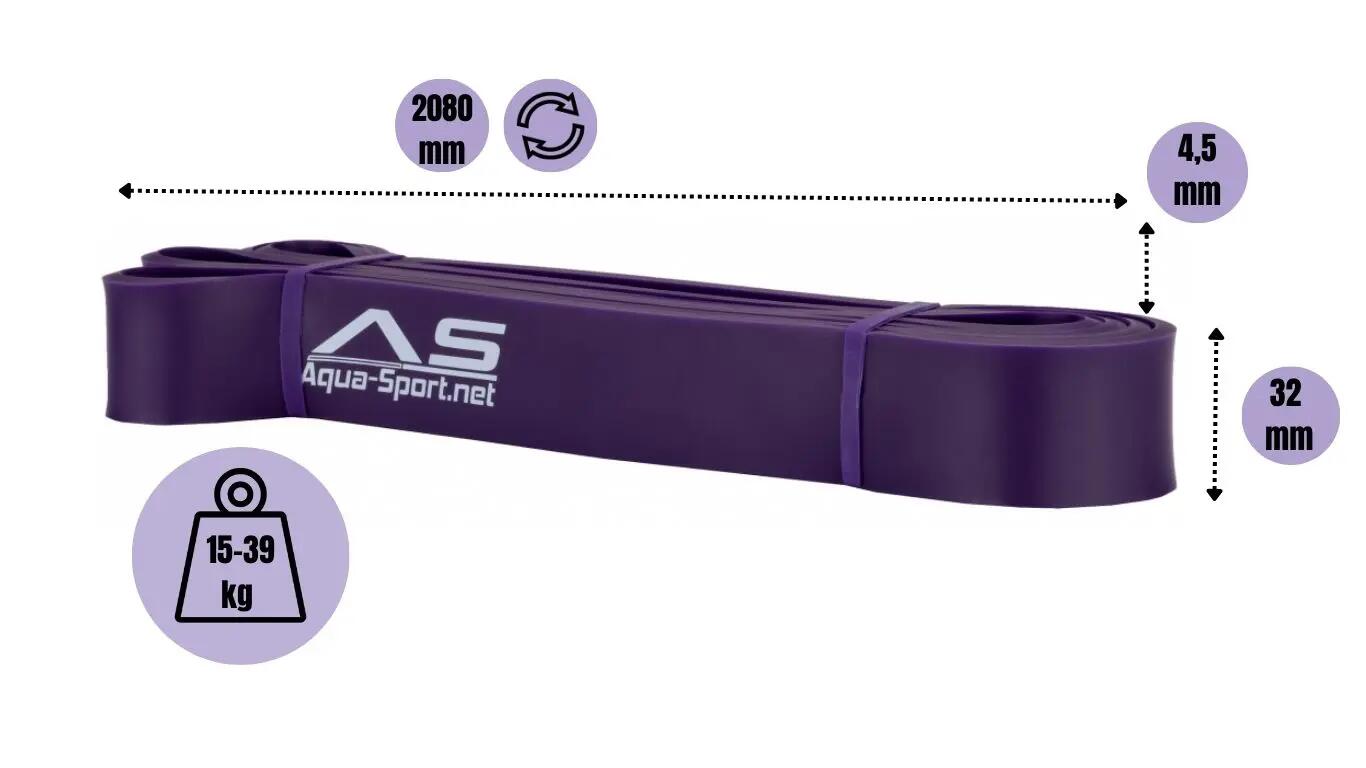 Taśma oporowa guma trening akcesoria fitness Aqua-Sport Superband 15-39KG 6/7