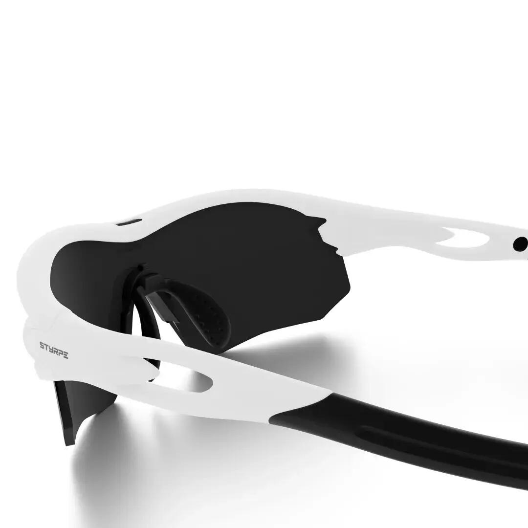 Gafas de sol ciclismo y running espejadas Styrpe 07 lente platino montura blanca 5/6