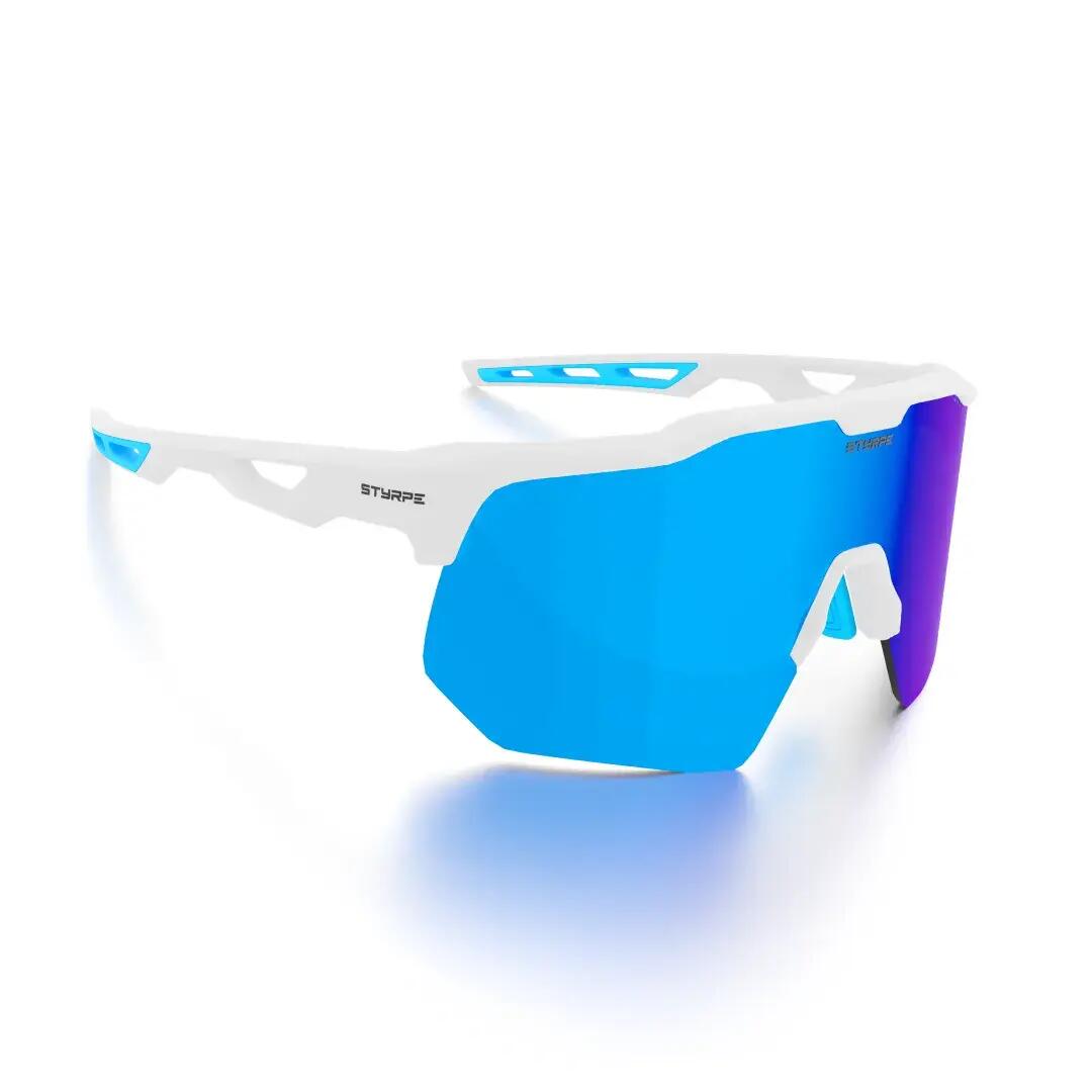 Gafas de sol ciclismo y running adulto espejadas Styrpe 12 montura blanca 4/7