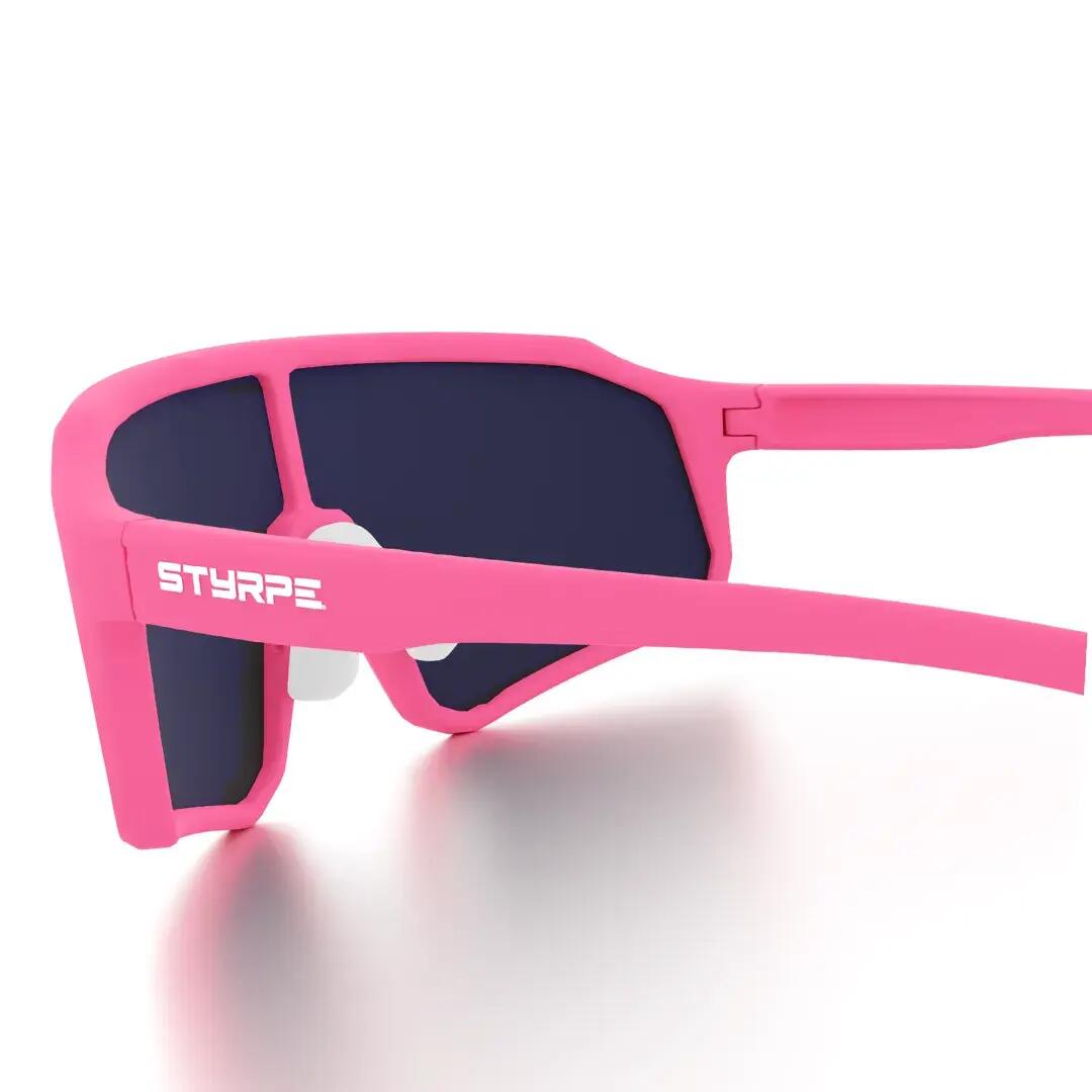 Gafas ciclismo y running polarizadas Styrpe 14S C4 lente azul montura rosa 6/7