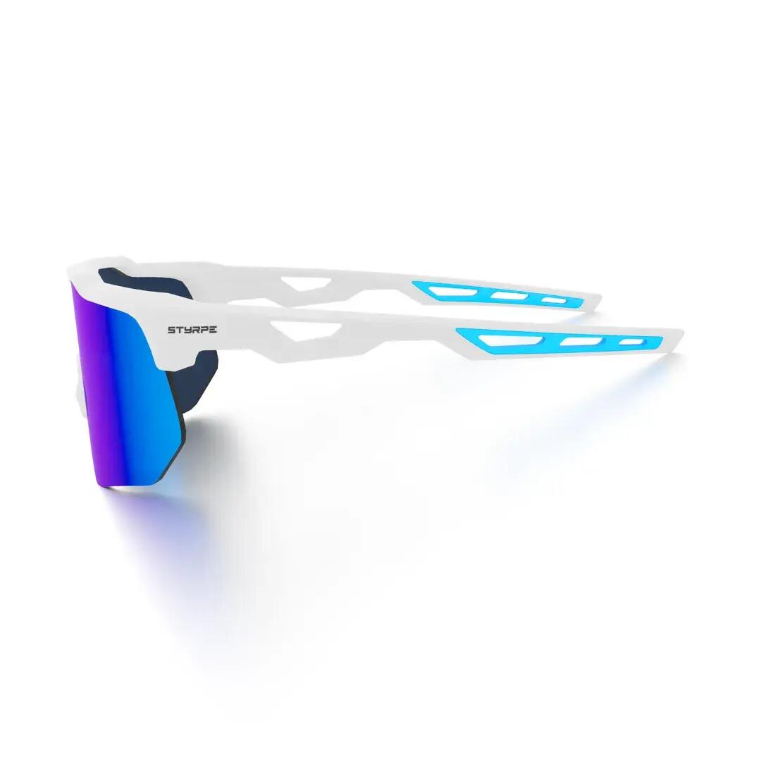 Gafas de sol ciclismo y running adulto espejadas Styrpe 12 montura blanca 2/7