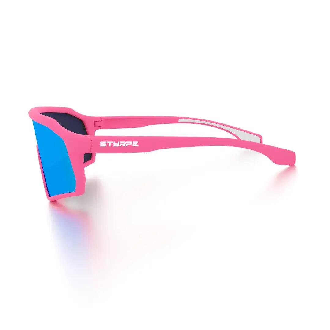 Gafas ciclismo y running polarizadas Styrpe 14S C4 lente azul montura rosa 2/7