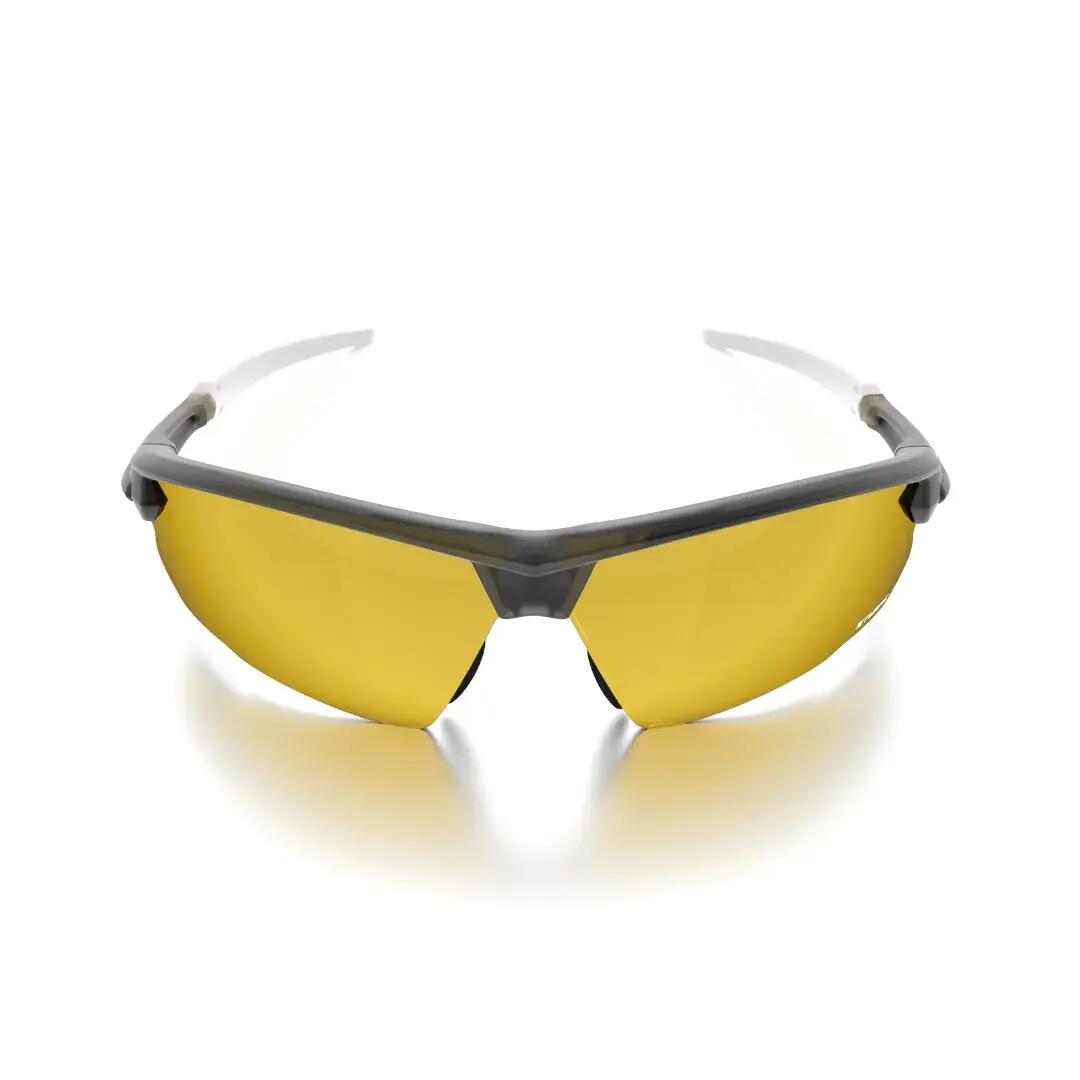 Gafas de sol running espejadas Styrpe 04 lente dorada montura gris cristal 3/7