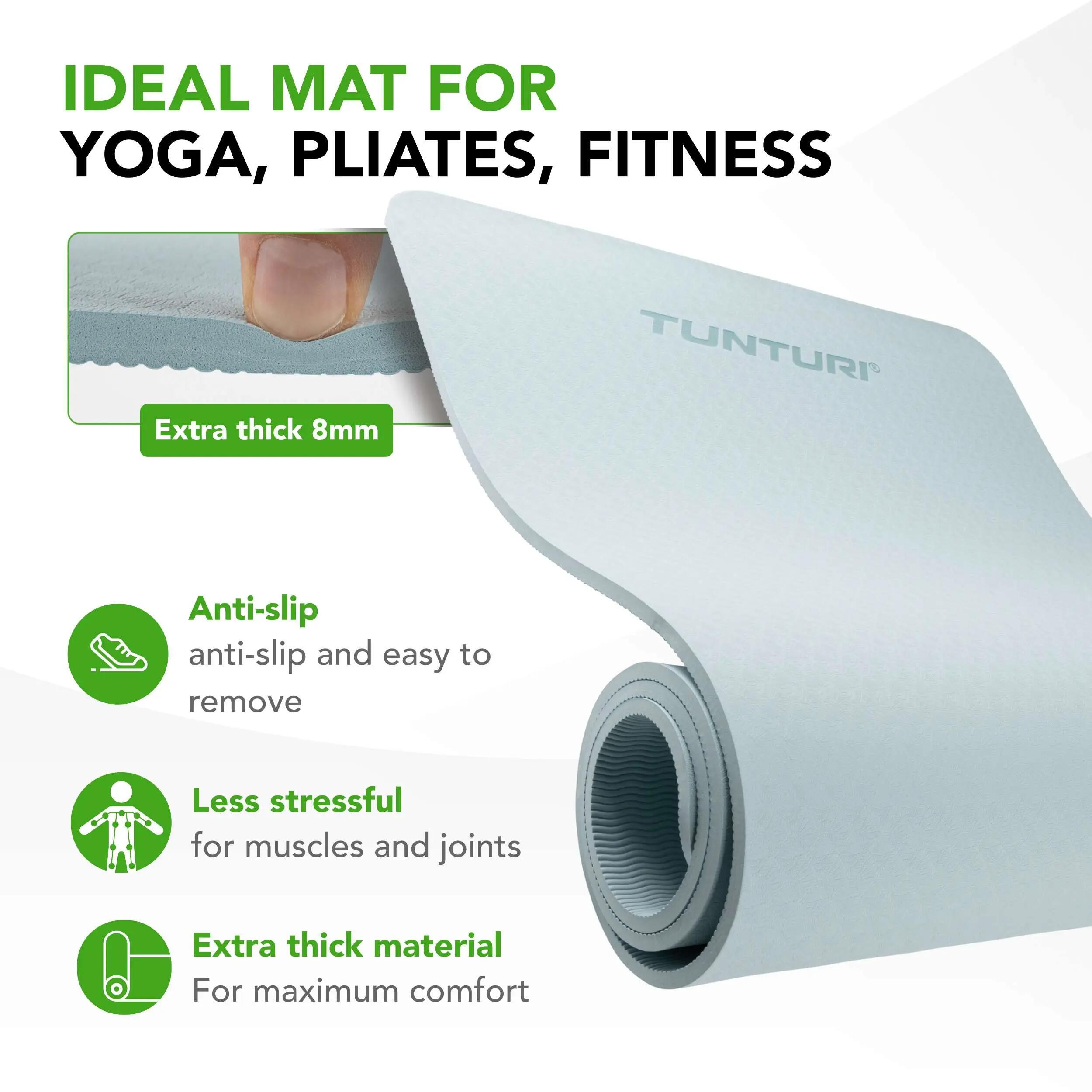 Tapis de yoga épais 8mm - Tapis de gymnastique antidérapant - yoga et pilates 2/8