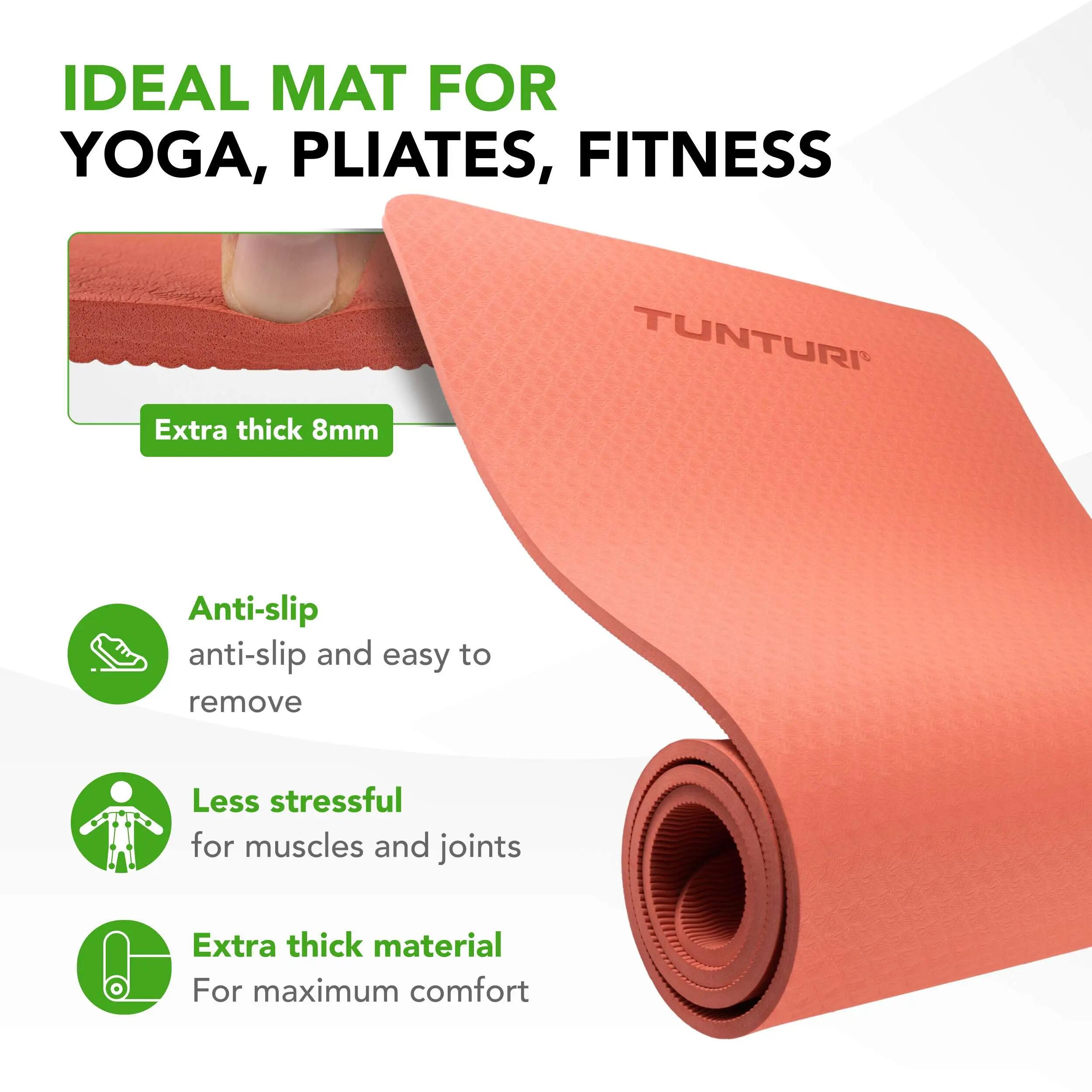 Yoga mat 8mm - Pilates Mat - Extra Dikke Fitness Mat - 183x61x0,8 cm - Anti Slip 2/8