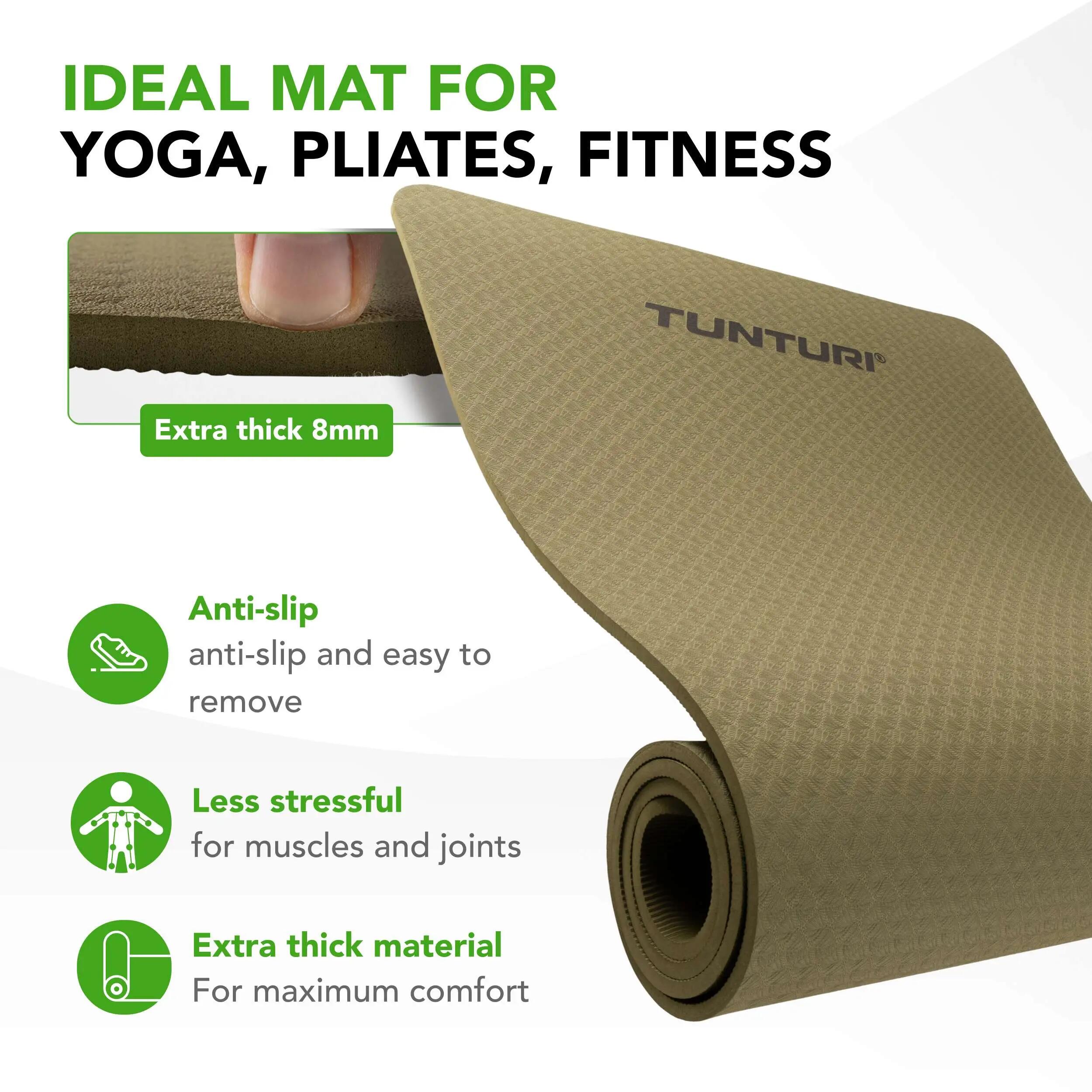 Tapis de yoga épais 8mm - Tapis de gymnastique antidérapant - yoga et pilates 2/8