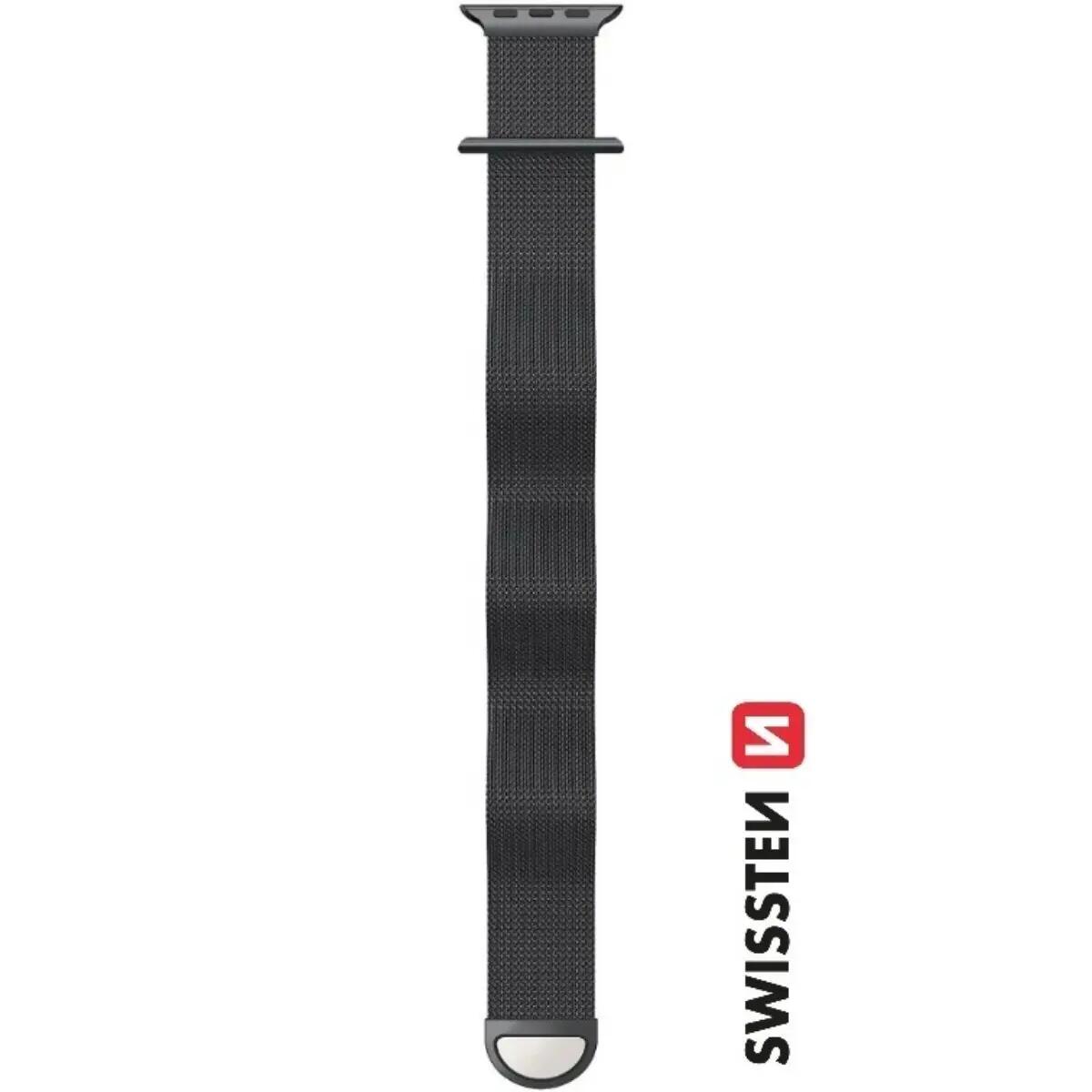 Swissten - Mesh Band for Apple Watch 42-49mm (black) 2/3