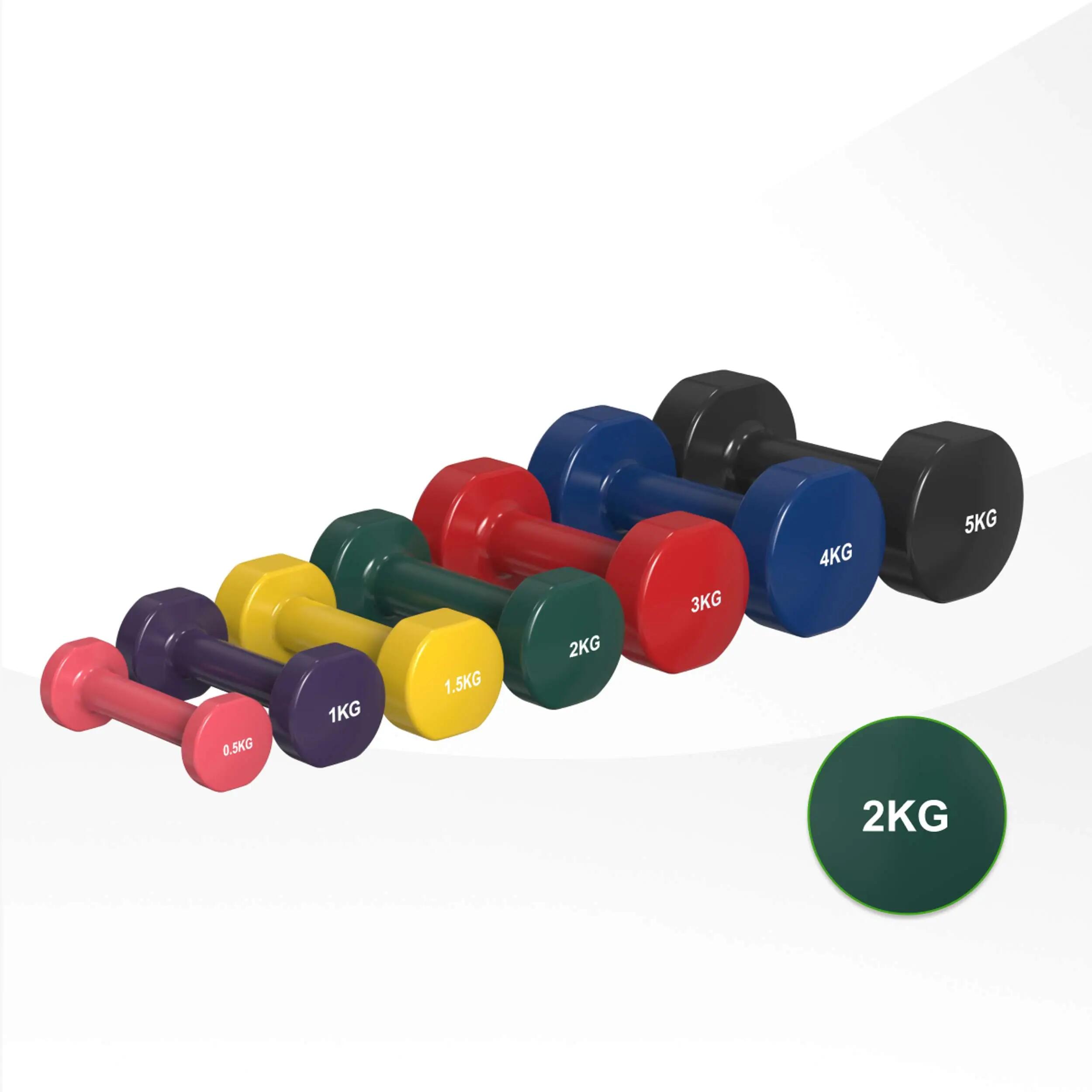 Kurzhantel-Set - farbige Hanteln - Vinyl - Stahlhanteln 6/7