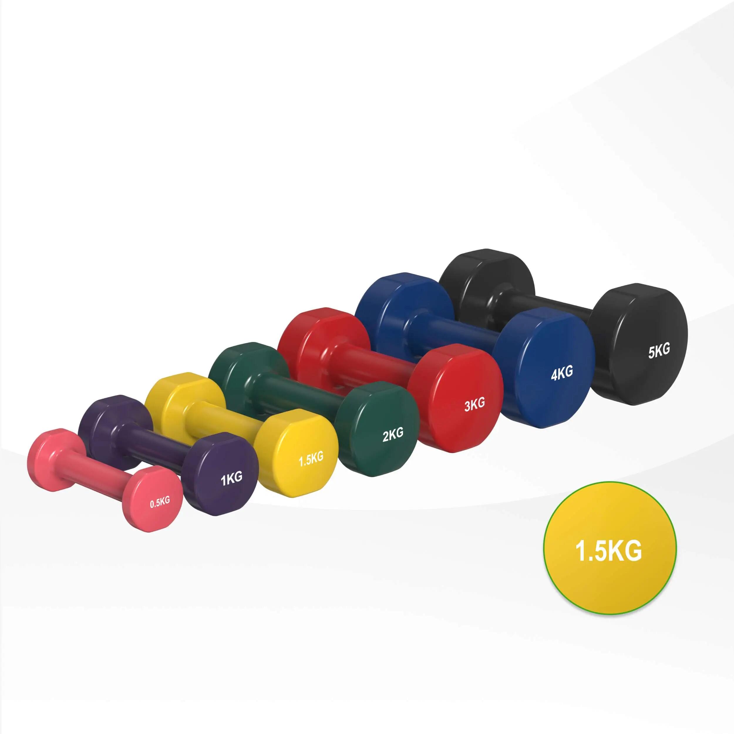 Kurzhantel-Set - farbige Hanteln - Vinyl - Stahlhanteln 6/7