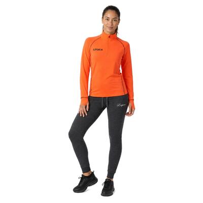 Trainingspak dames groov + lolas fluo oranje / donkergrijs gemêleerd