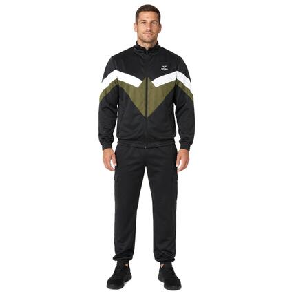 Herren Trainingsanzug Loose + P-CARGO Schwarz / Militärgrün