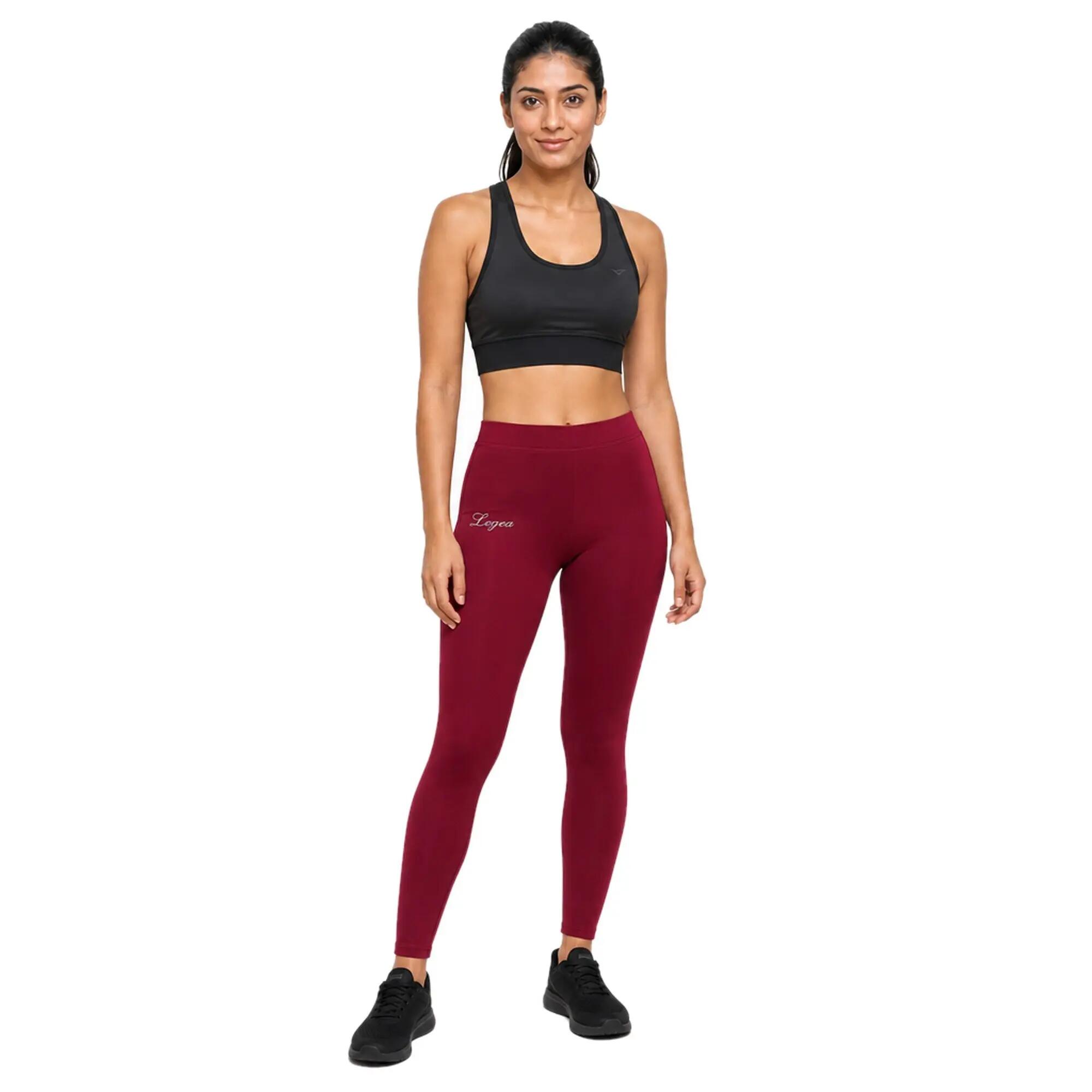 Conjunto de top e leggings mulher Dione + Vexen Preto / Cereja escuro 1/8