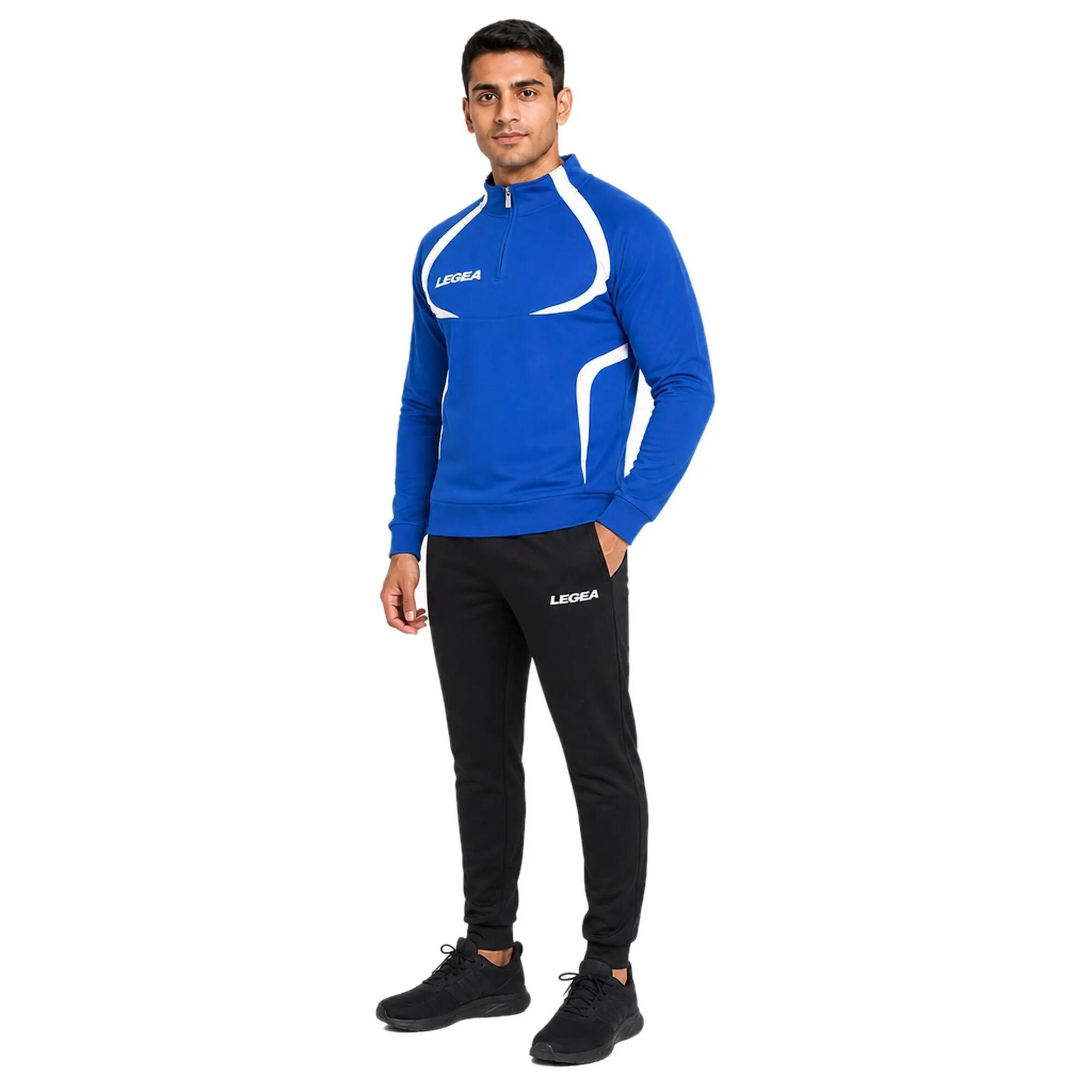 Giacca da running Algeria con cappuccio azzurro-bianco 3/6