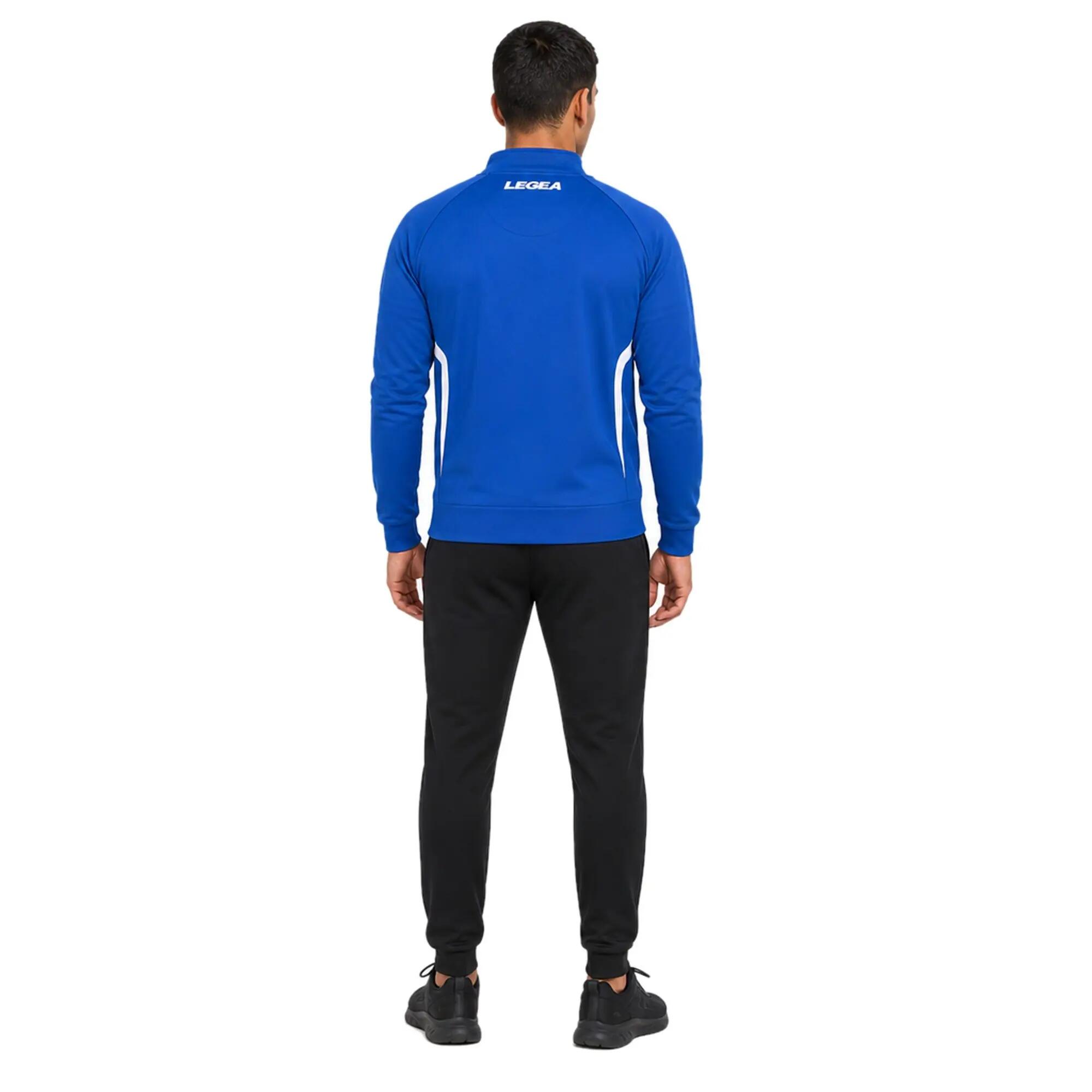 Giacca da running Algeria con cappuccio azzurro-bianco 2/6