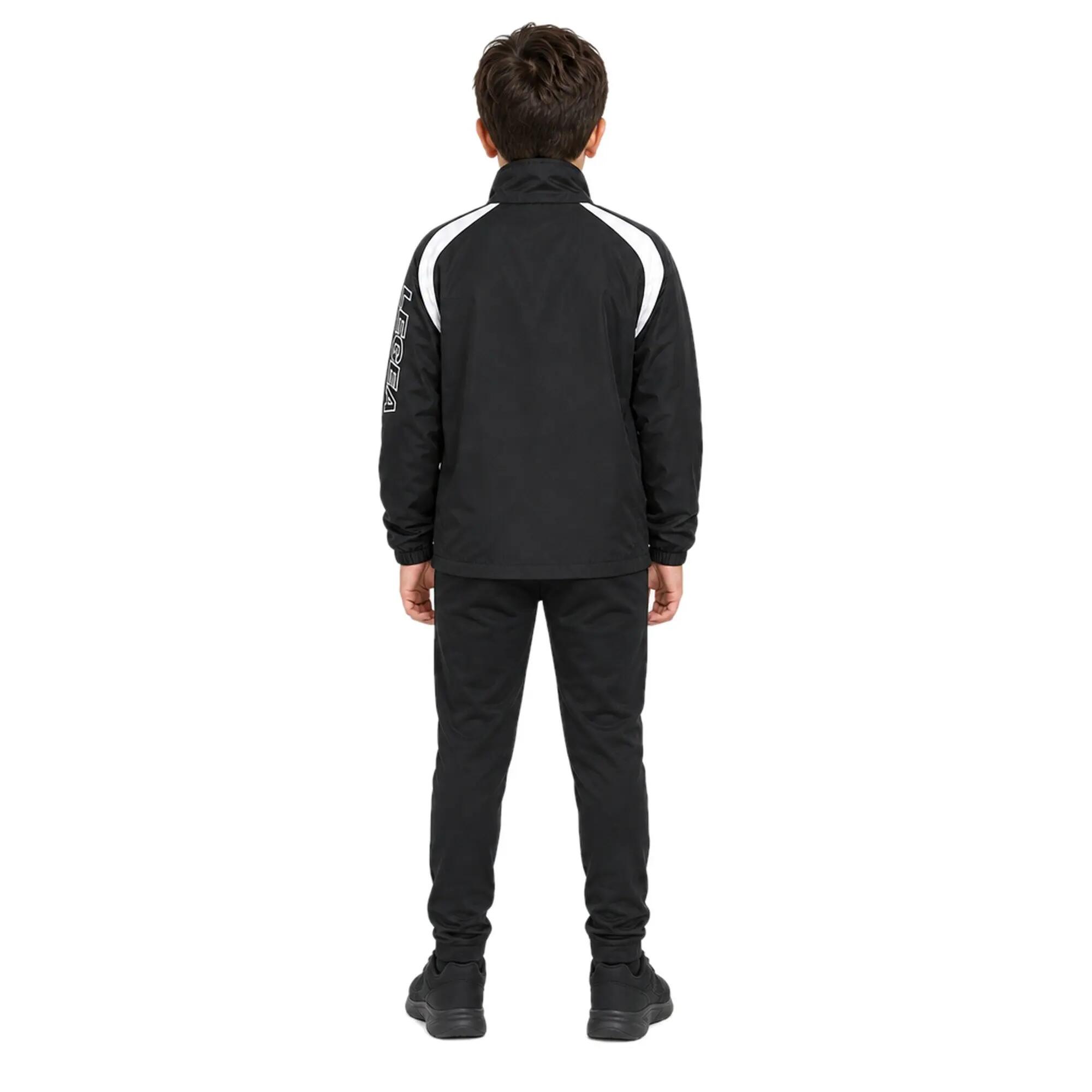Giacca antipioggia da running VENTO nero-bianco Junior 2/6