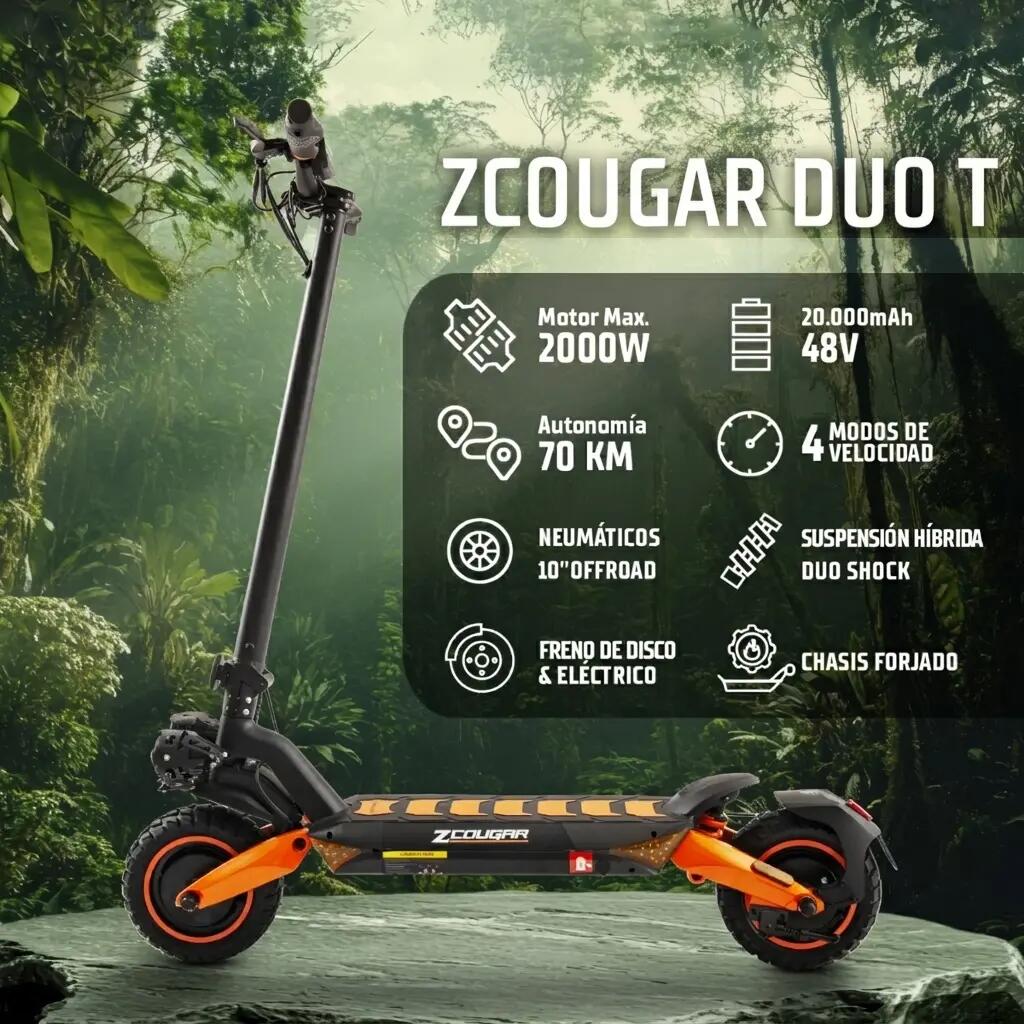 Trottinette électrique ZWheel ZCougar Duo T, 2000W, 20000mAh, 70km, noir 2/14