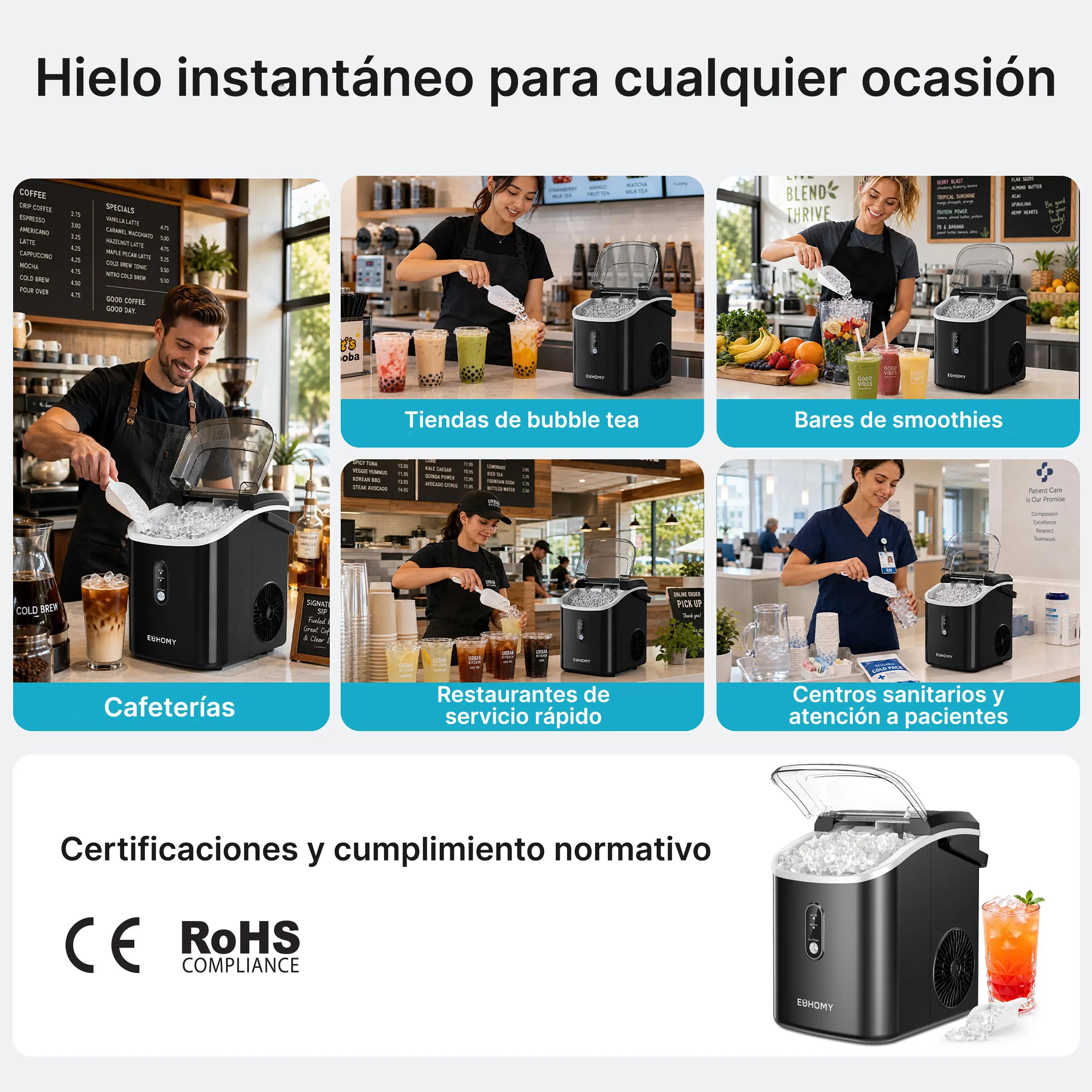Euhomy máquina para fabricar hielo (15Kg en 24h) 5/6