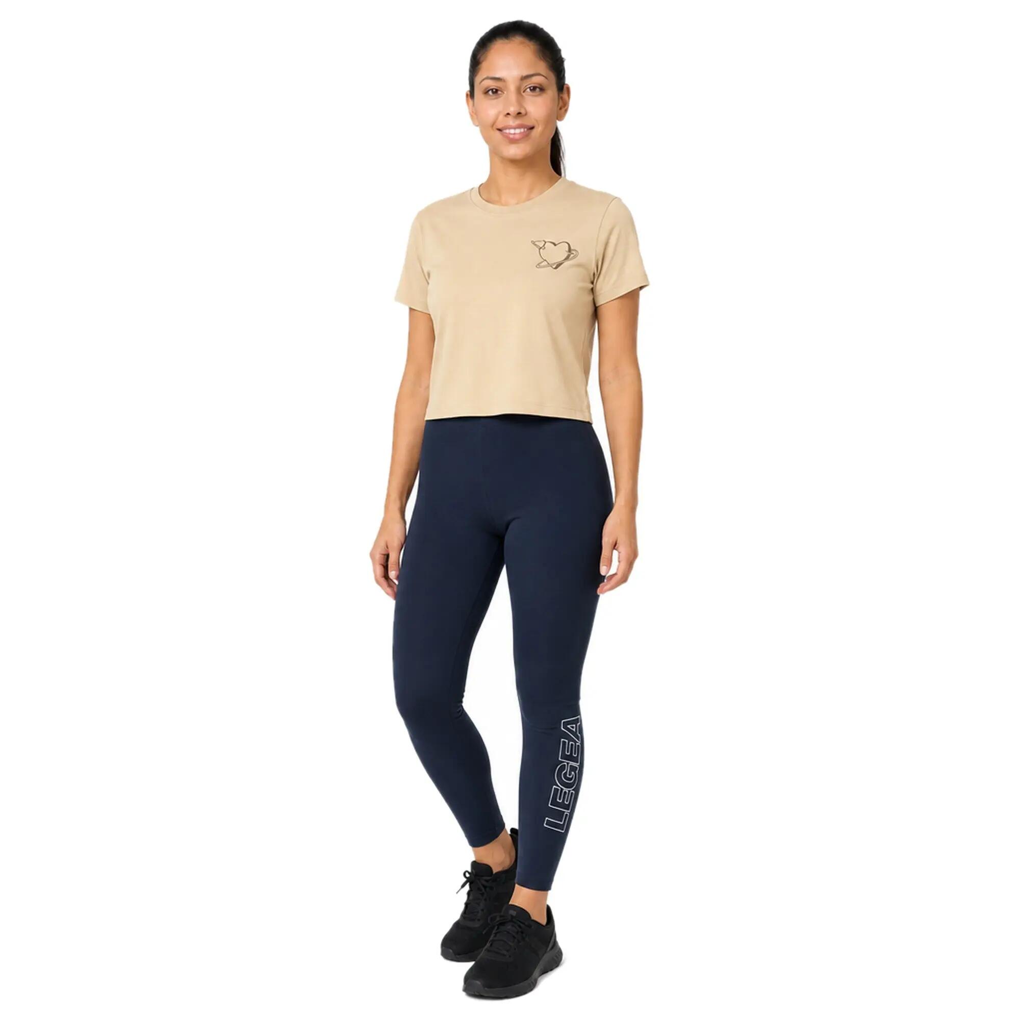 Completo t-shirt e leggings donna Special + Levery Sabbia / Marrone / Blu 1/8