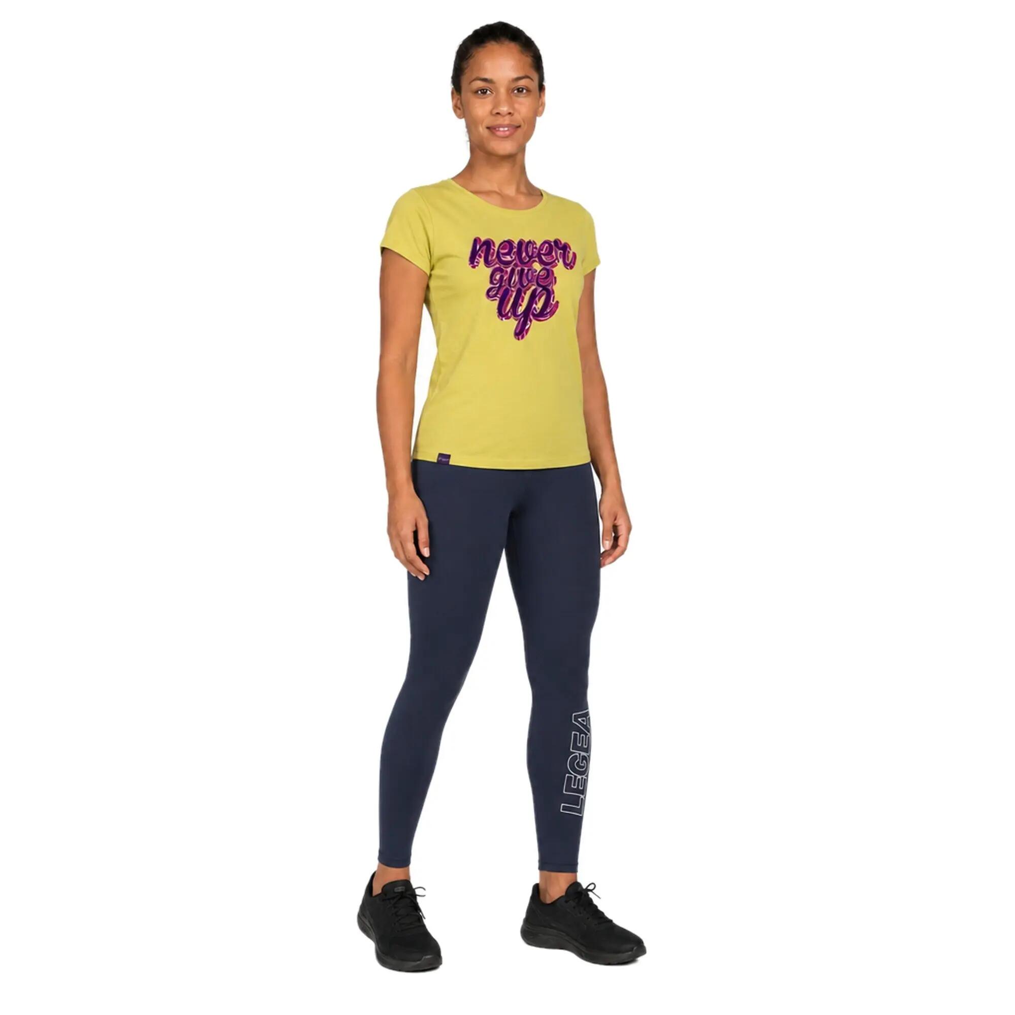 Set t-shirt en legging dames Emar + Levery Geel / Marineblauw 1/8