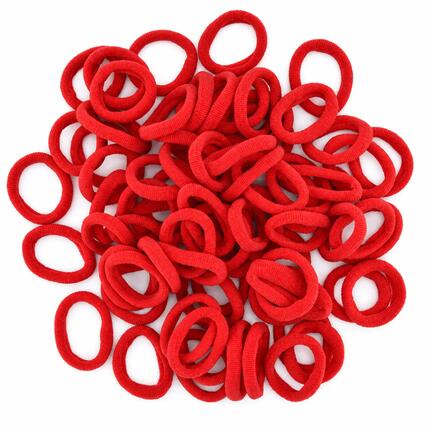50 Haargummis Rot
