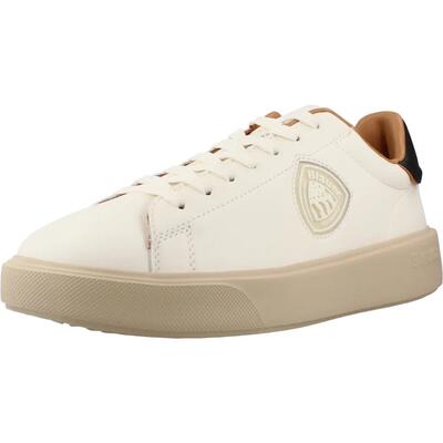Herensneakers van leer met veters - buck14 - wit en zwart