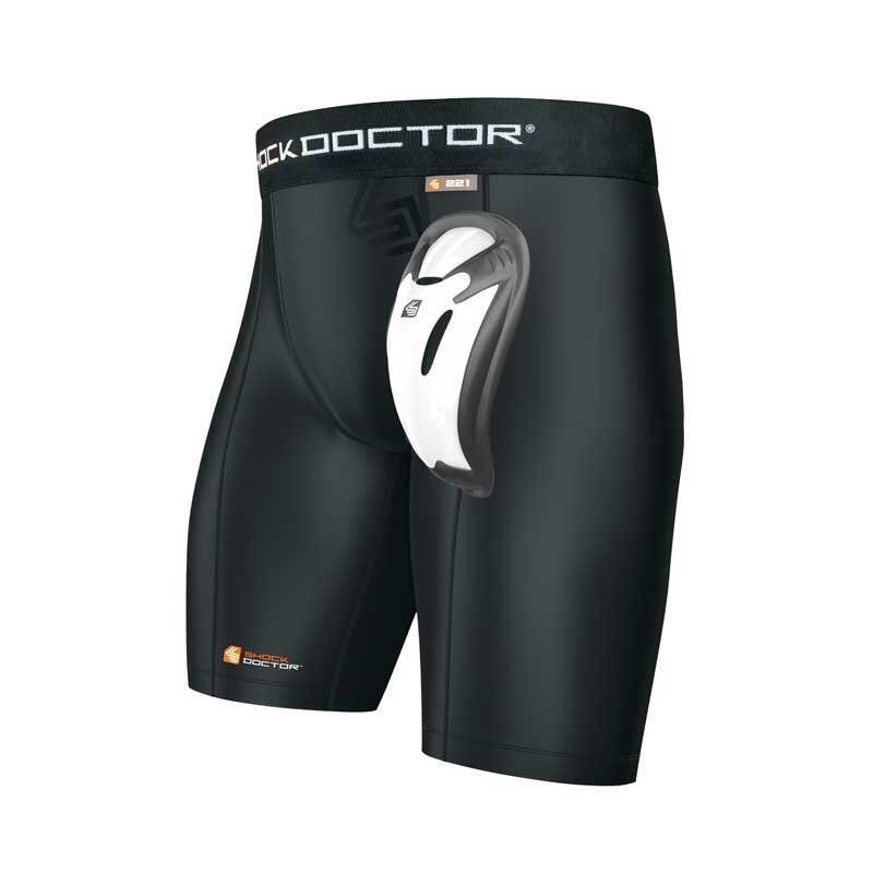 Shock Doctor Core Compression Short met Bioflex Kruisbescherming Zwart Large