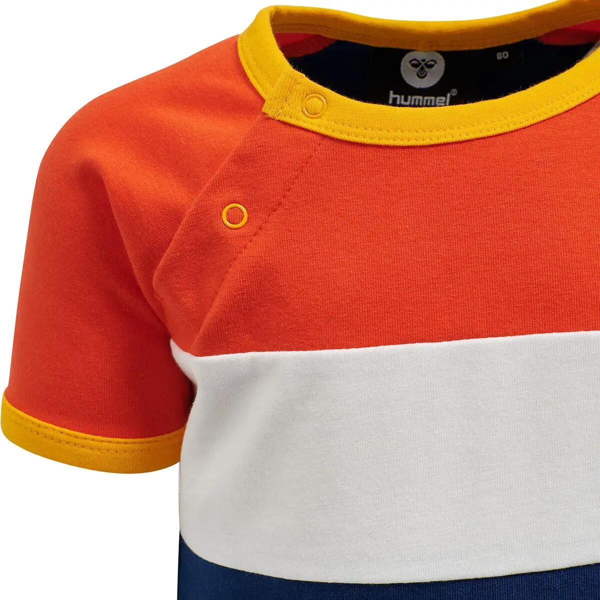 hummel hmlANTON T‑Shirt S/S in cotone biologico – Blocchi colore – ESTATE BLUE 5/5
