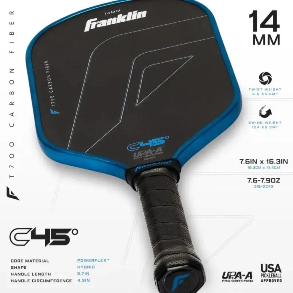 Pickleball-Schläger Franklin C45° Carbon Hybrid Series 2/4