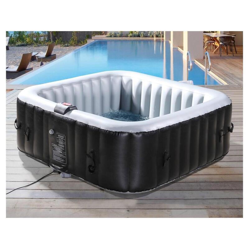 Spa Gonflable Nice en PVC - 6 places - Gris/Noir
