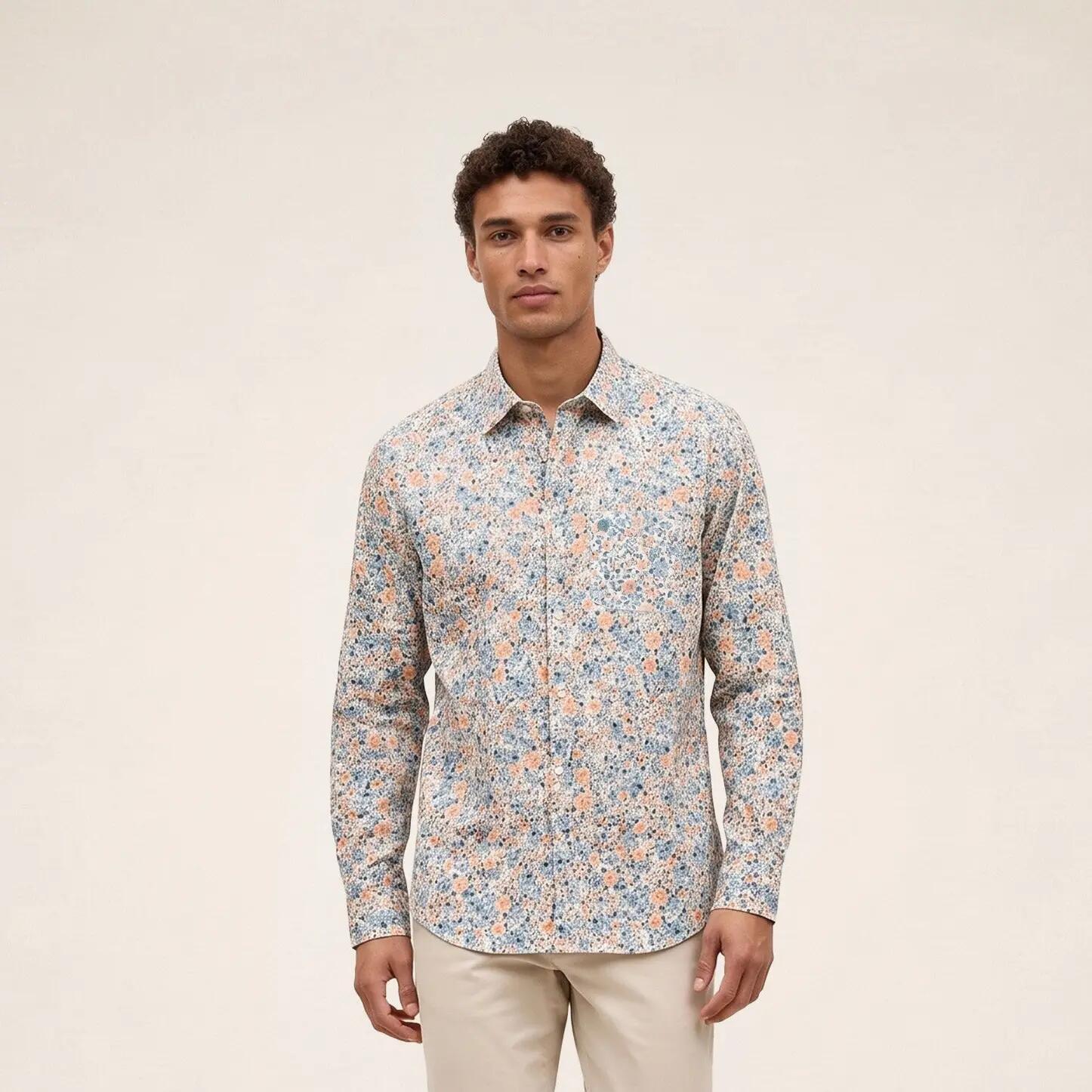 Camisa de manga larga de algodón con estampado floral 2/6