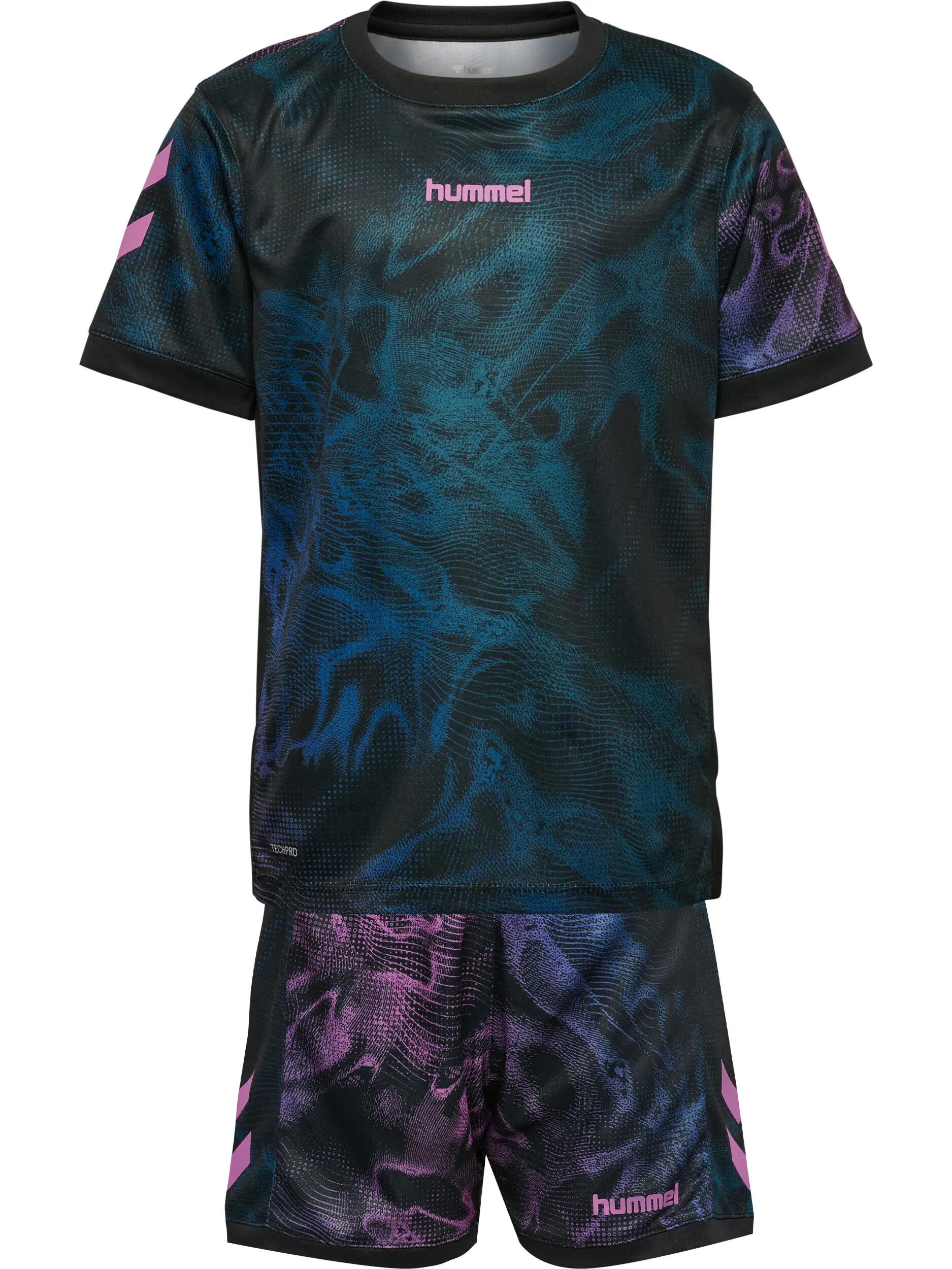 hummel Conjunto camisola e calções em poliéster reciclado – BLACK/PINK 4/15