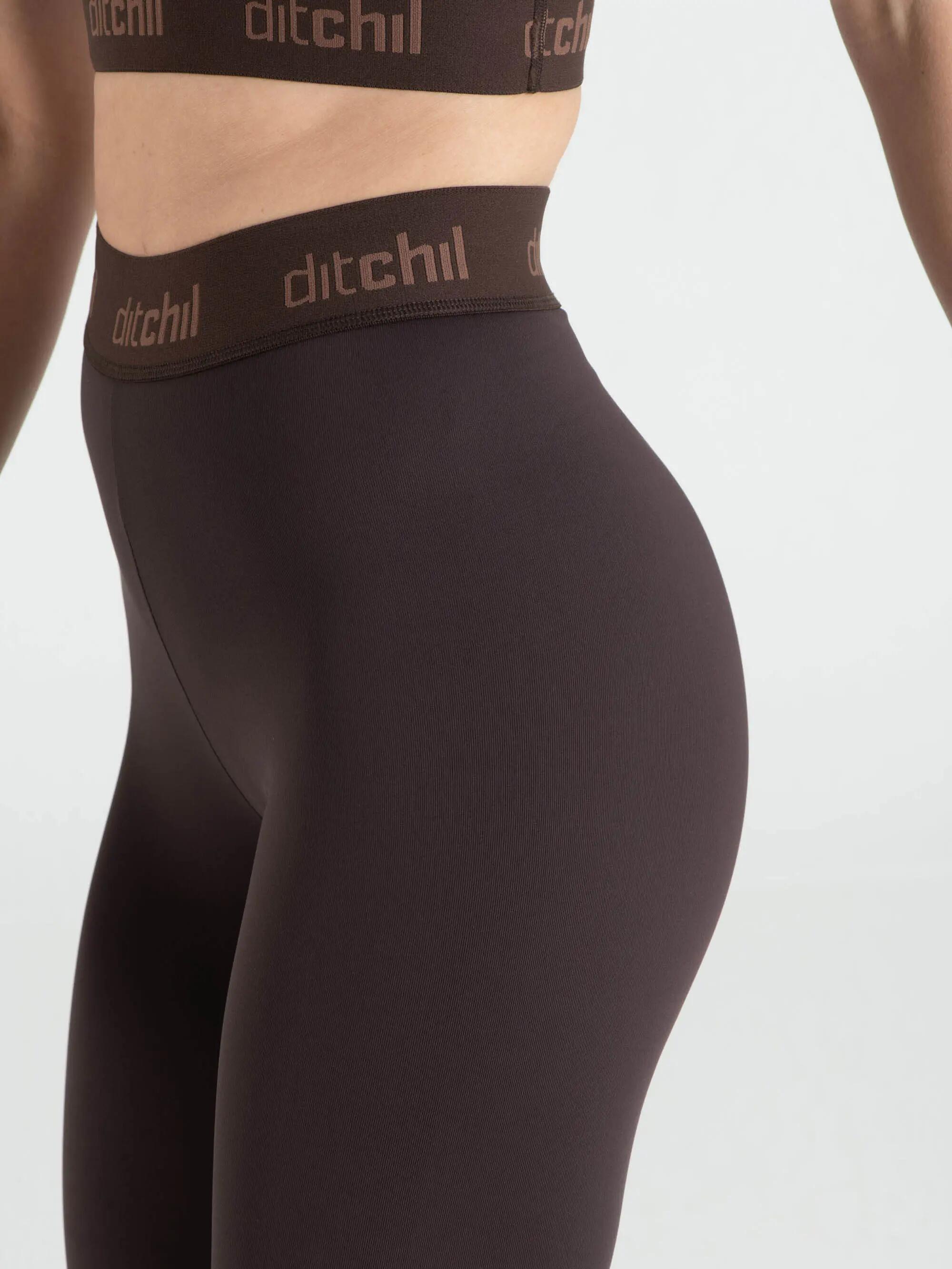 Leggings Fitness Mulher Cós com Logótipo Journey Castanho 3/3