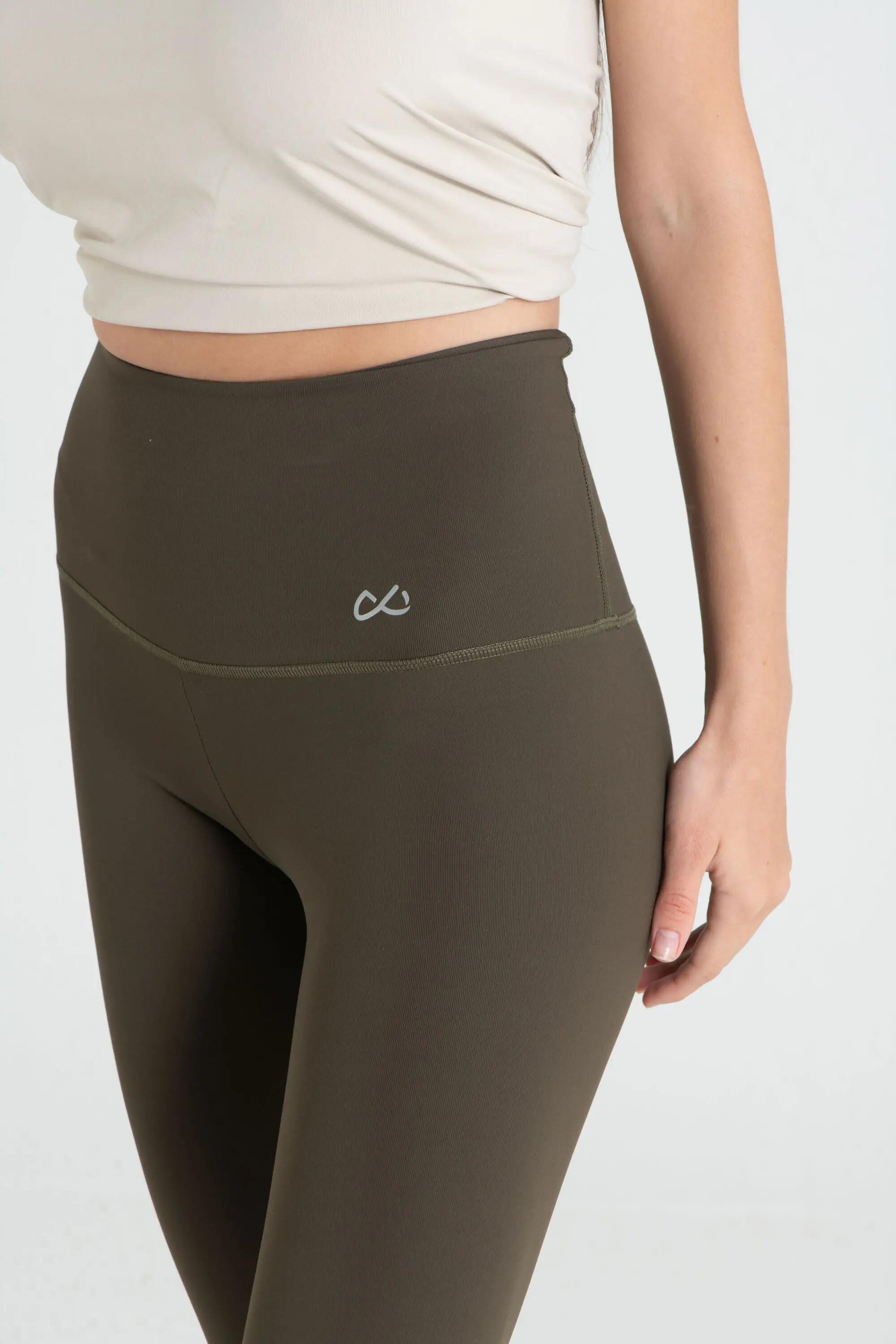 Leggings Fitness Mulher Cintura Subida Genuine Caqui 2/4